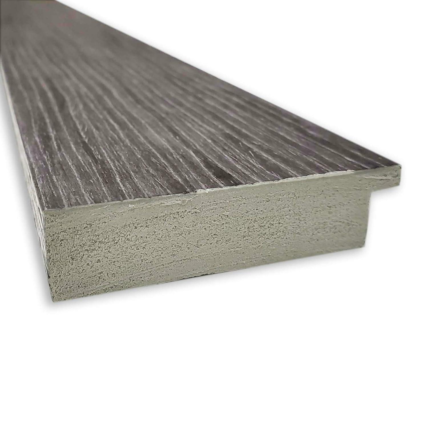 Pinstripe Plank Grey Rectangular Vanity Wall Mirror 42"x30"