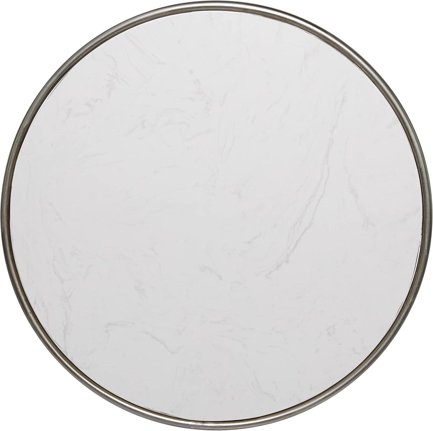 Industrial Marble Accent Table Silver - Olivia &#38; May