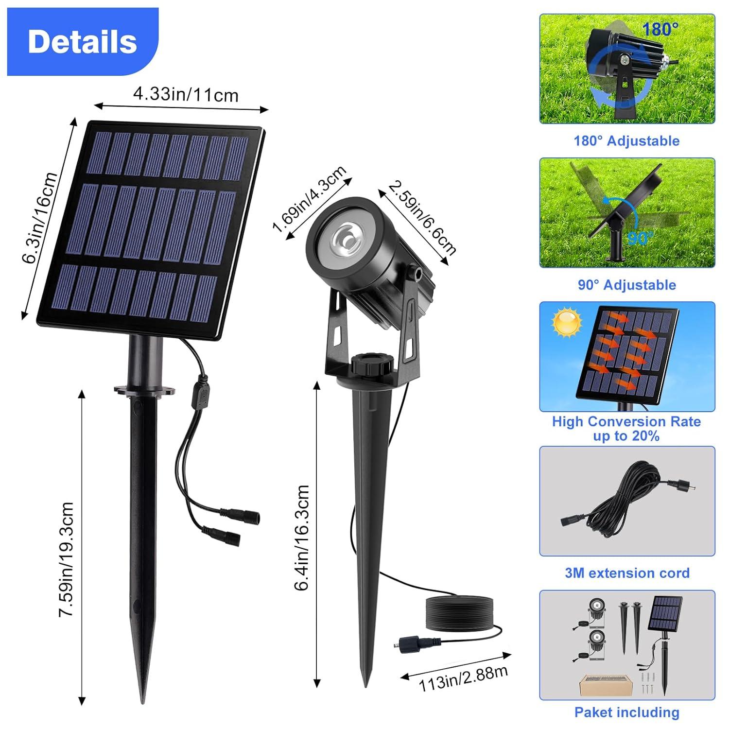 outdoors Solar Spotlights IP65 LED Lights Outdoor Landscaped Courtyard Garden Solar lamp