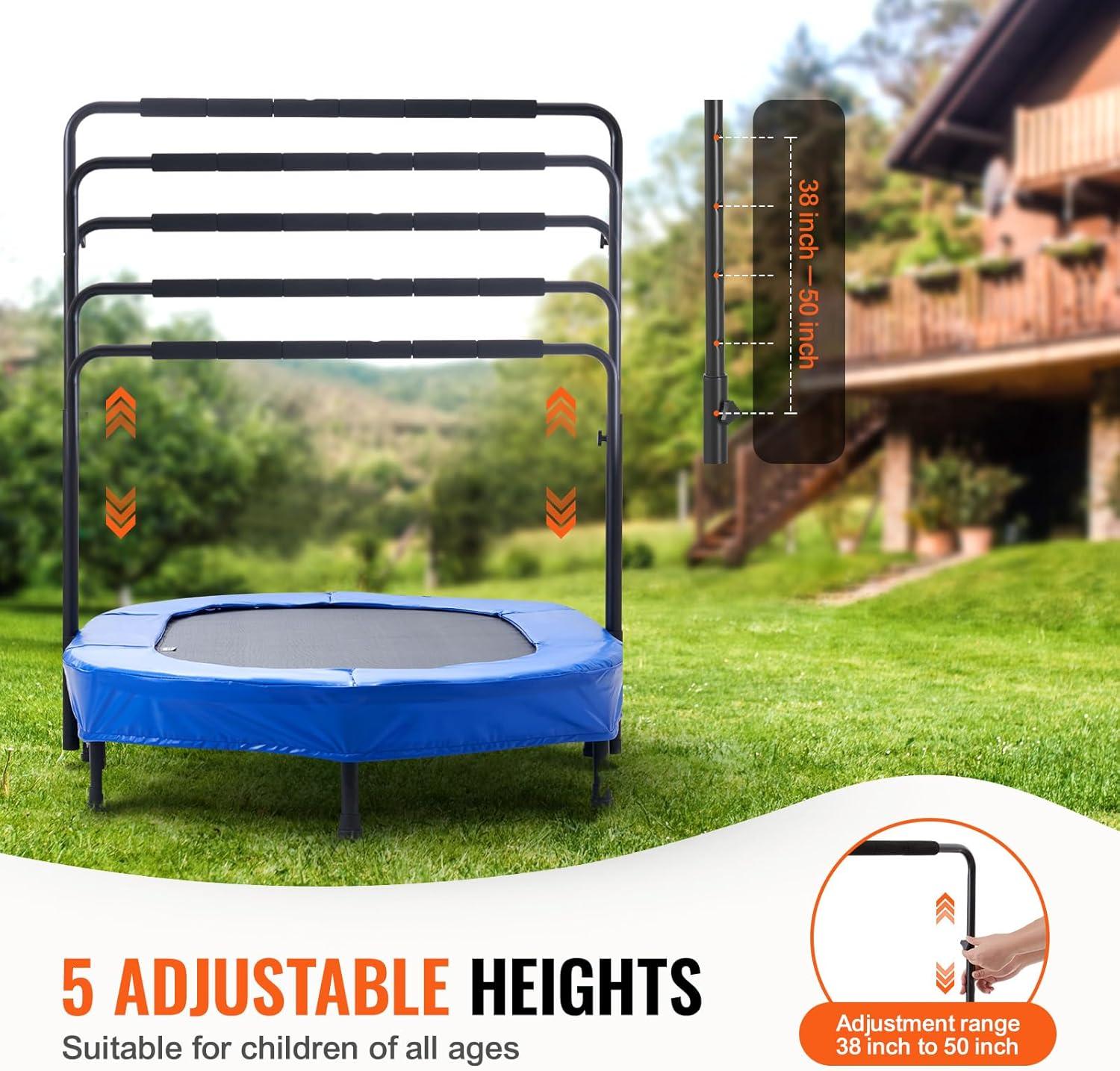 VEVOR 56" Trampoline for Kids Foldable Mini Toddler Trampoline Indoor Outdoor