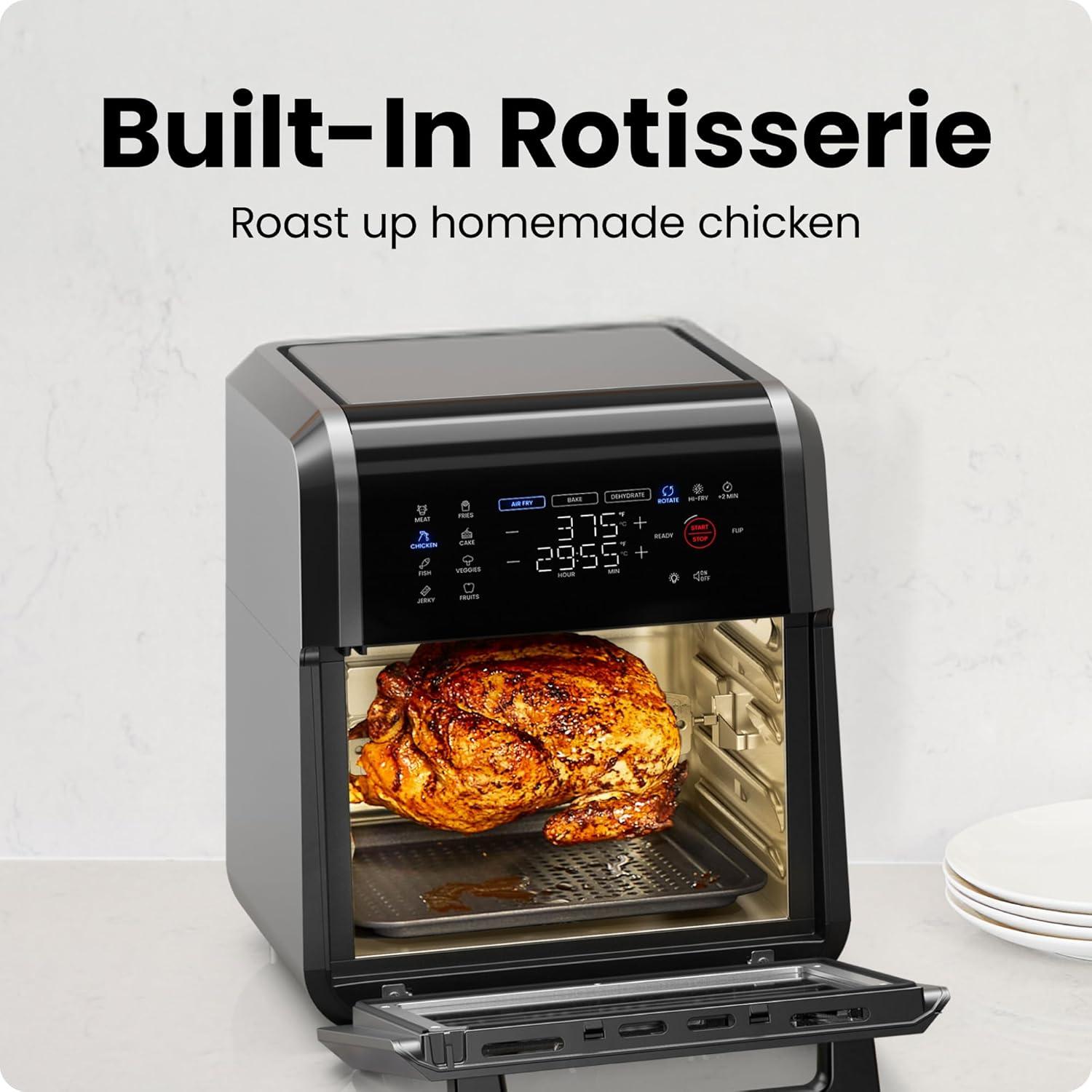 Chefman 6-in-1 Multifunctional Air Fryer Oven w/ 12 Qt Capacity, Digital Touchscreen - Black