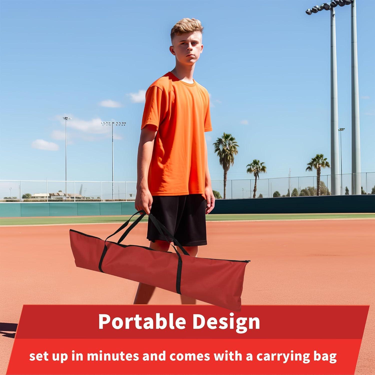 Zeny 7' x 7' Baseball Softball Practice Net Hitting Pitching Training Net w/Strike Zone,Bow Frame & Carry Bag