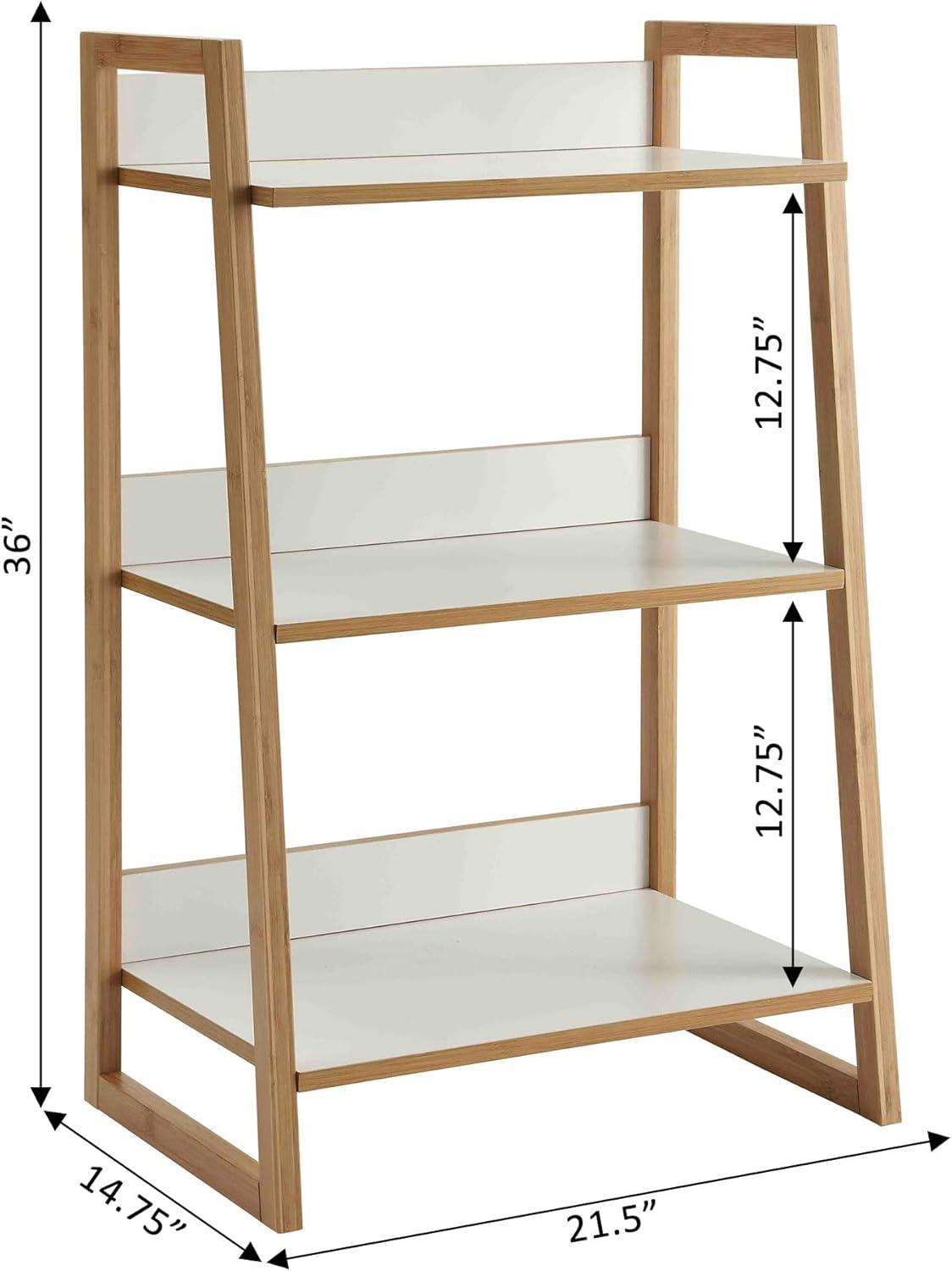 Convenience Concepts Oslo Sundance 3 Tier Bookshelf, White/Natural