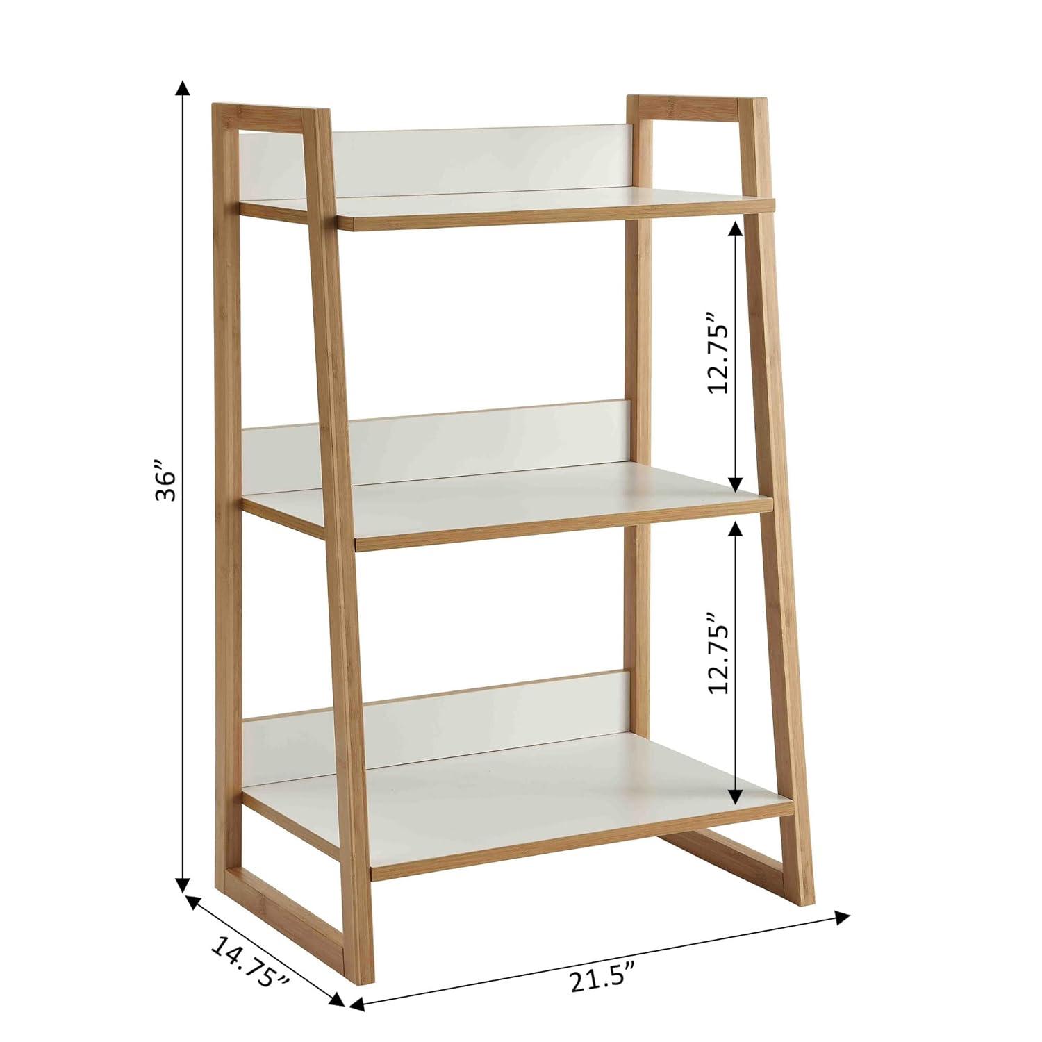 Convenience Concepts Oslo Sundance 3 Tier Bookshelf, White/Natural