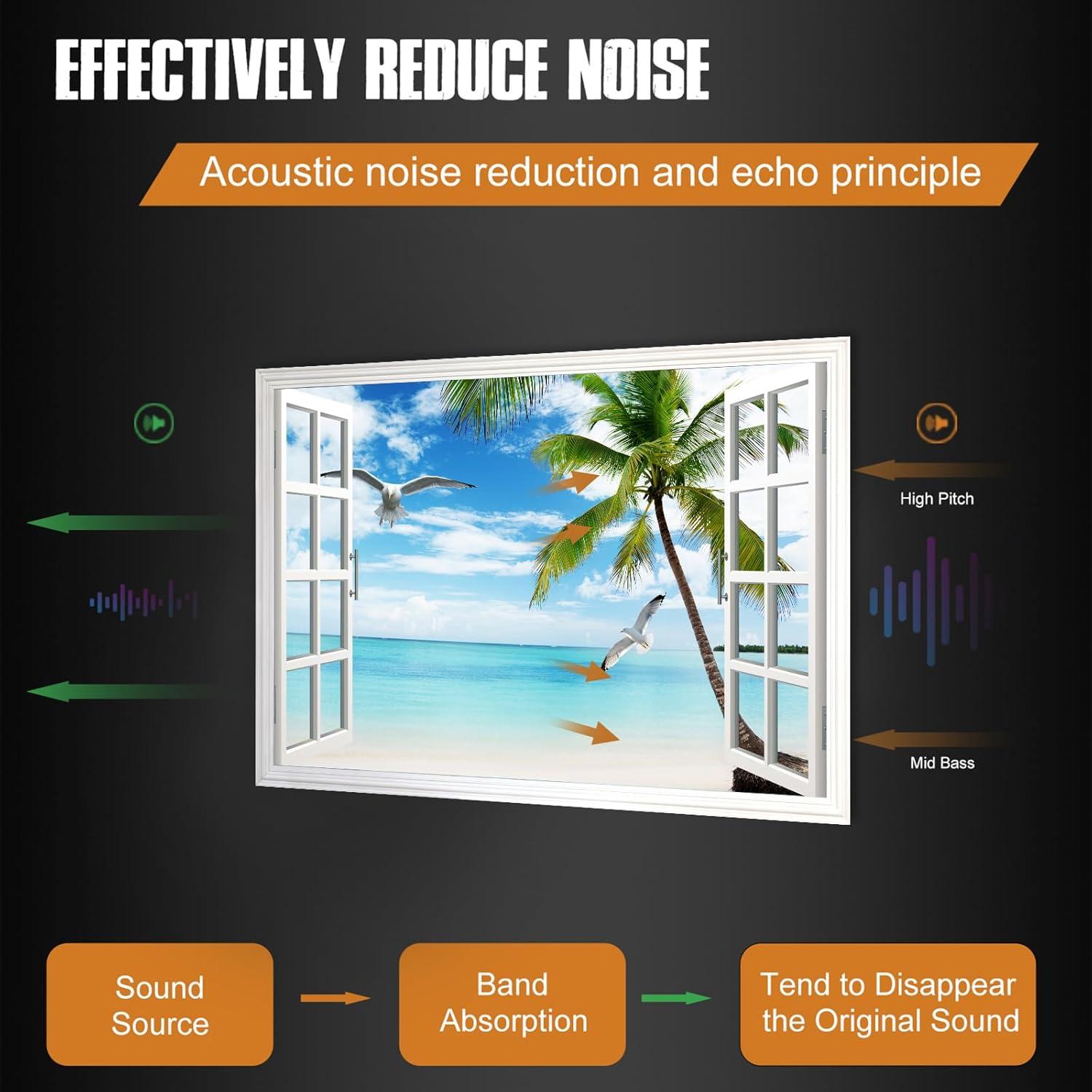 wall26 Canvas Print Wall Art Window View of Tropical Island Beach Paradise Nature Wilderness Photography Modern Art Rustic Scenic Colorful Ultra for Living Room, Bedroom, Office - 24"x36"