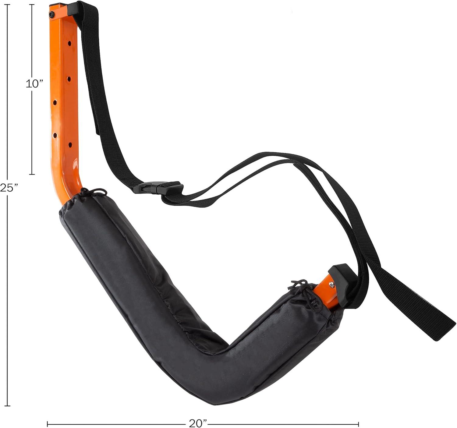 Kayak Storage System - Set of 2 Wall Mount Storage Hangers - 150lb Capacity Rack for Kayaks, Surfboards, Canoes, or Snowboards by Rad Sportz (Orange)