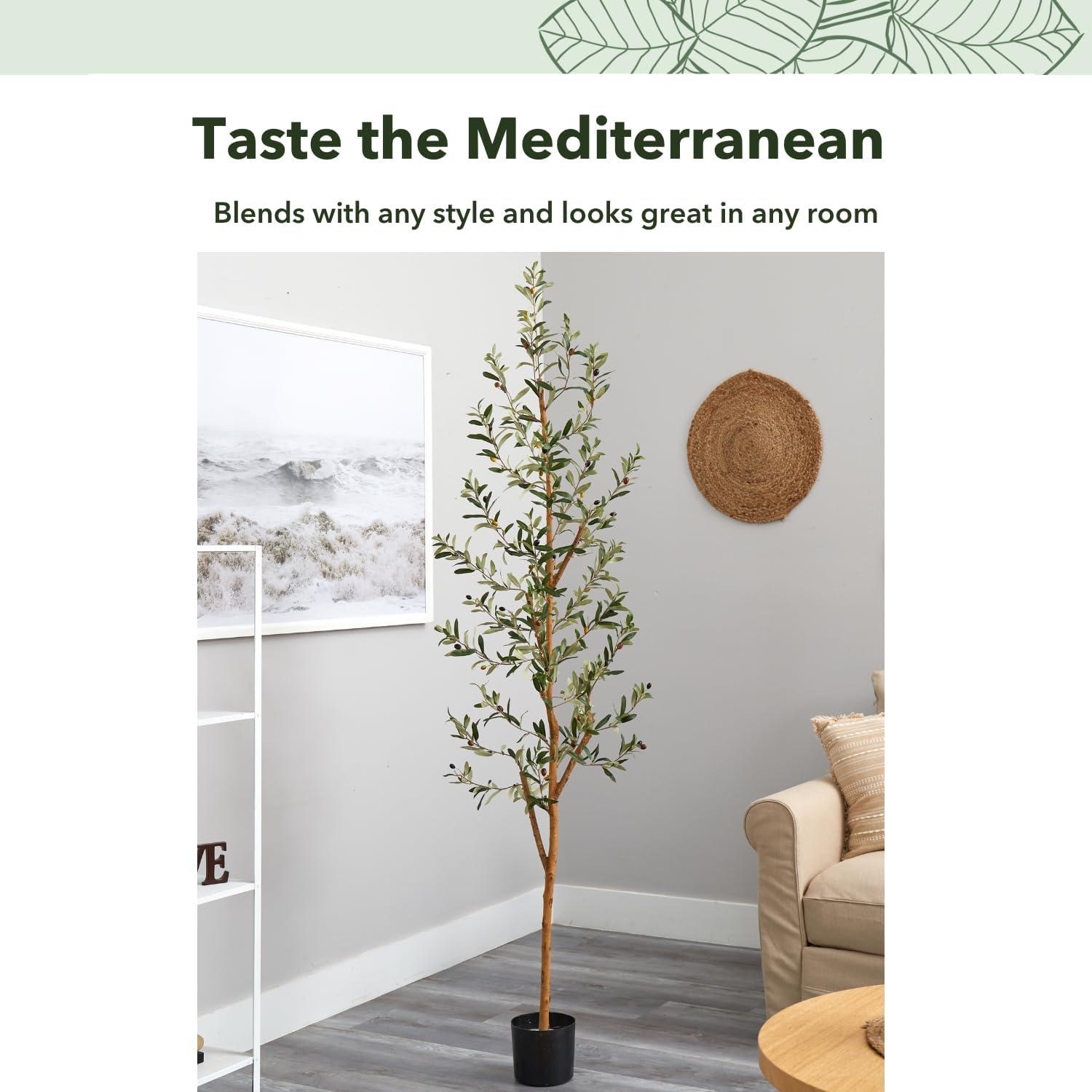 Nearly Natural 82-in Artificial Olive Tree