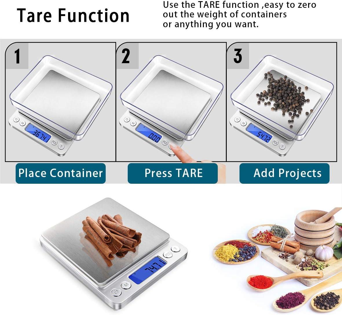 Compact Stainless Steel Digital Kitchen Scale with LCD Display
