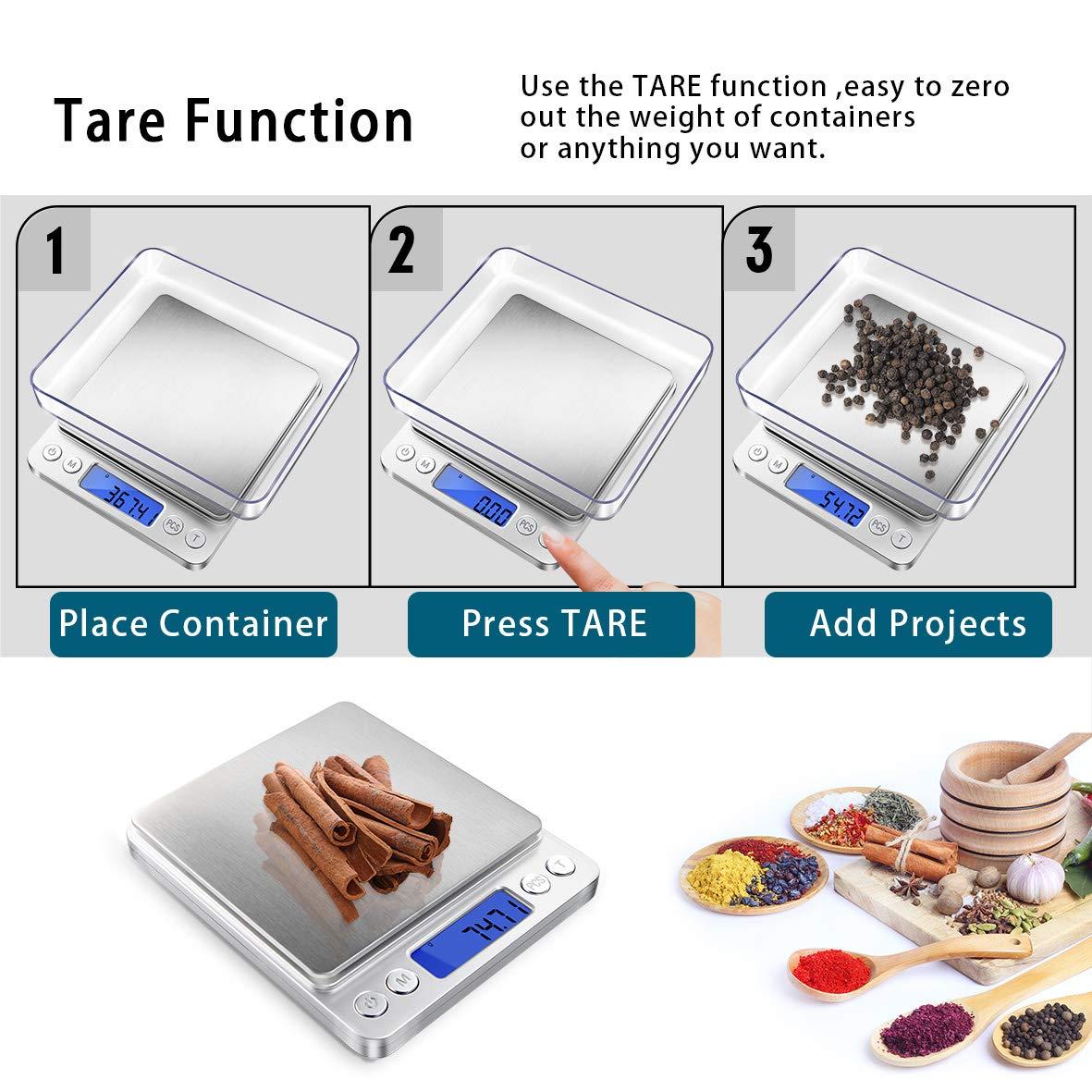 Compact Stainless Steel Digital Kitchen Scale with LCD Display