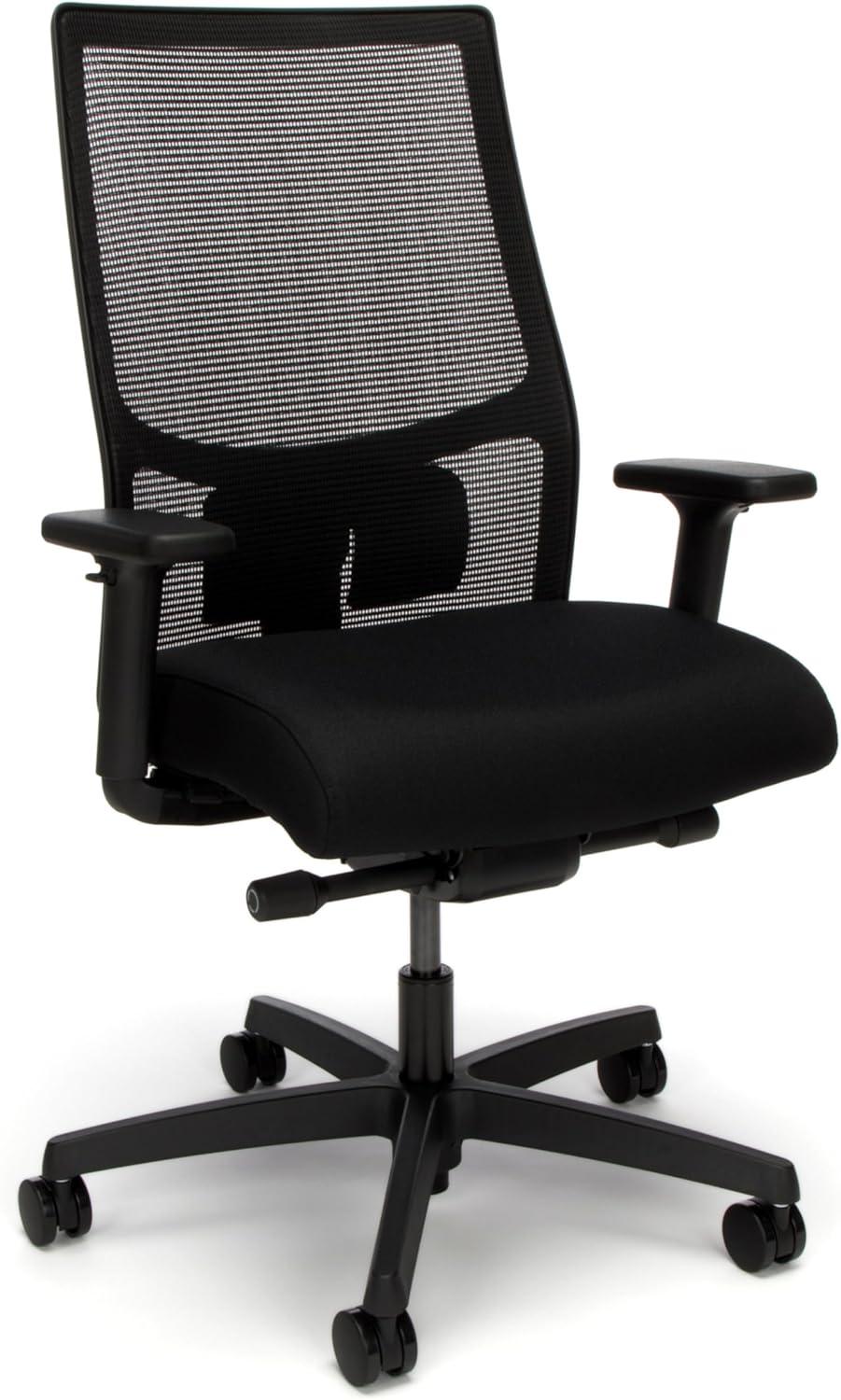 Black Mesh Ergonomic Task Chair with Adjustable Arms