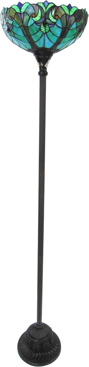 Chloe Lighting Liaison Tiffany-Style 1 Light Victorian Torchiere Floor Lamp 15" Shade