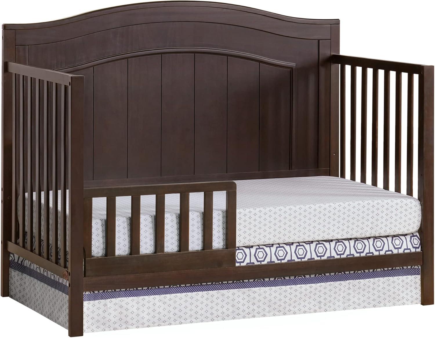 Oxford Baby Nolan Modern Wood Toddler Guard Rail in Espresso Finish