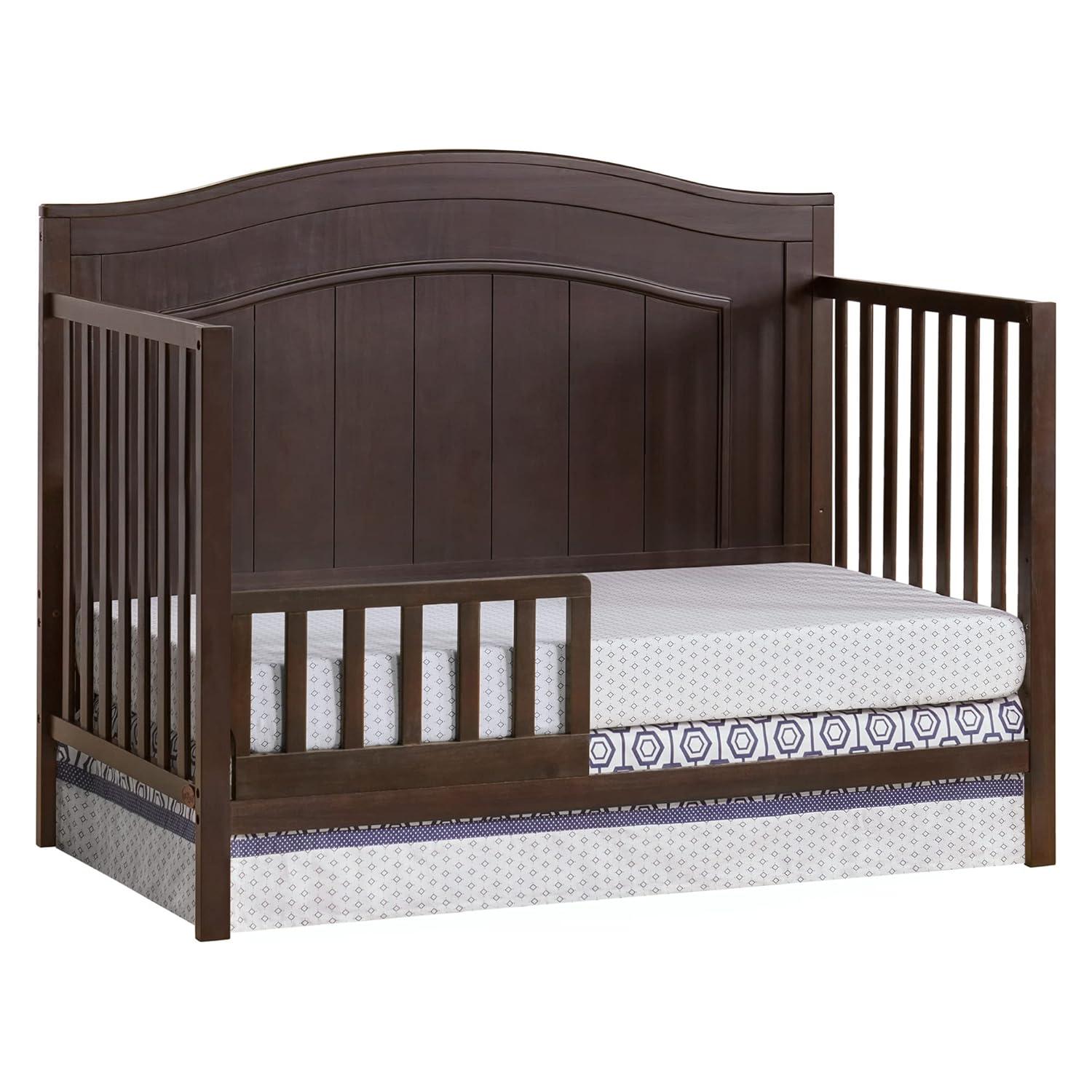 Oxford Baby Nolan Modern Wood Toddler Guard Rail in Espresso Finish