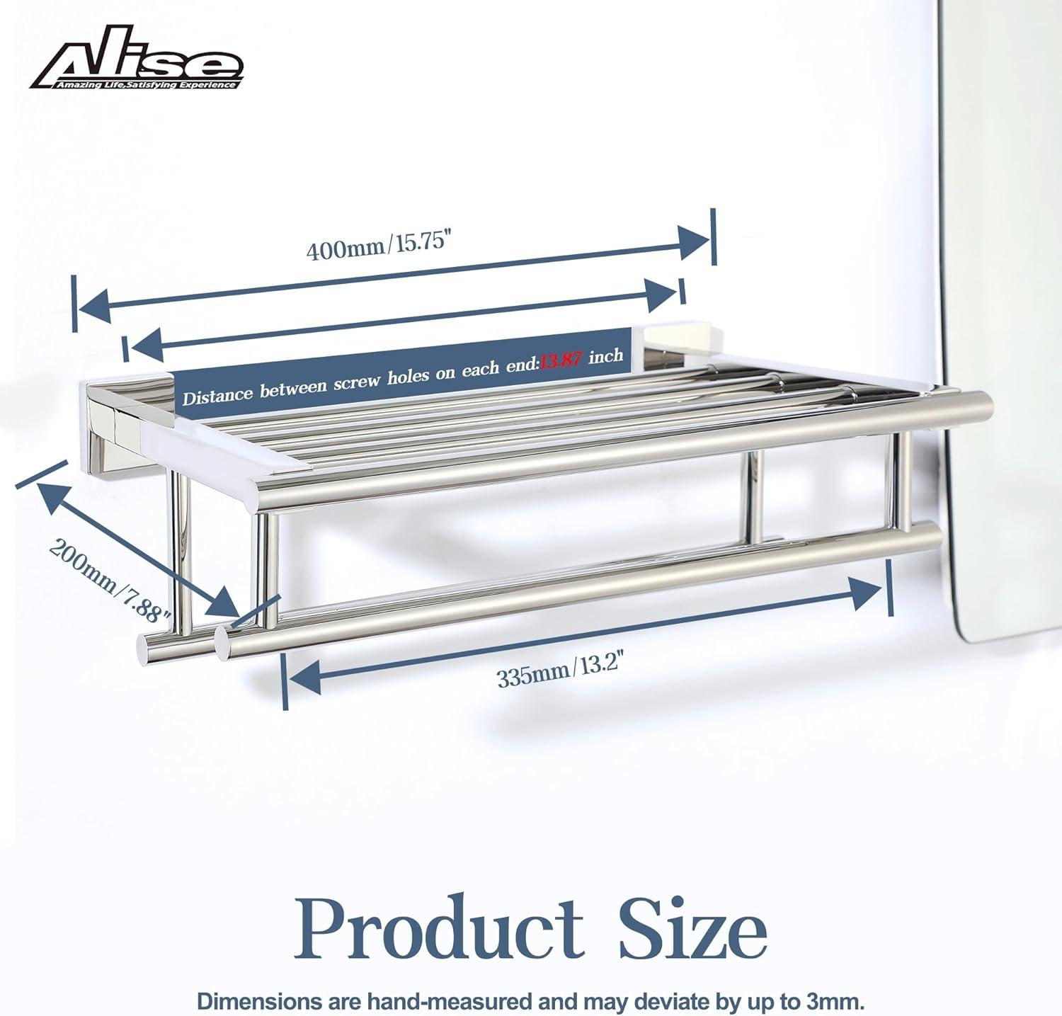 Polished Chrome 16-Inch Wall Mounted Double Towel Rack