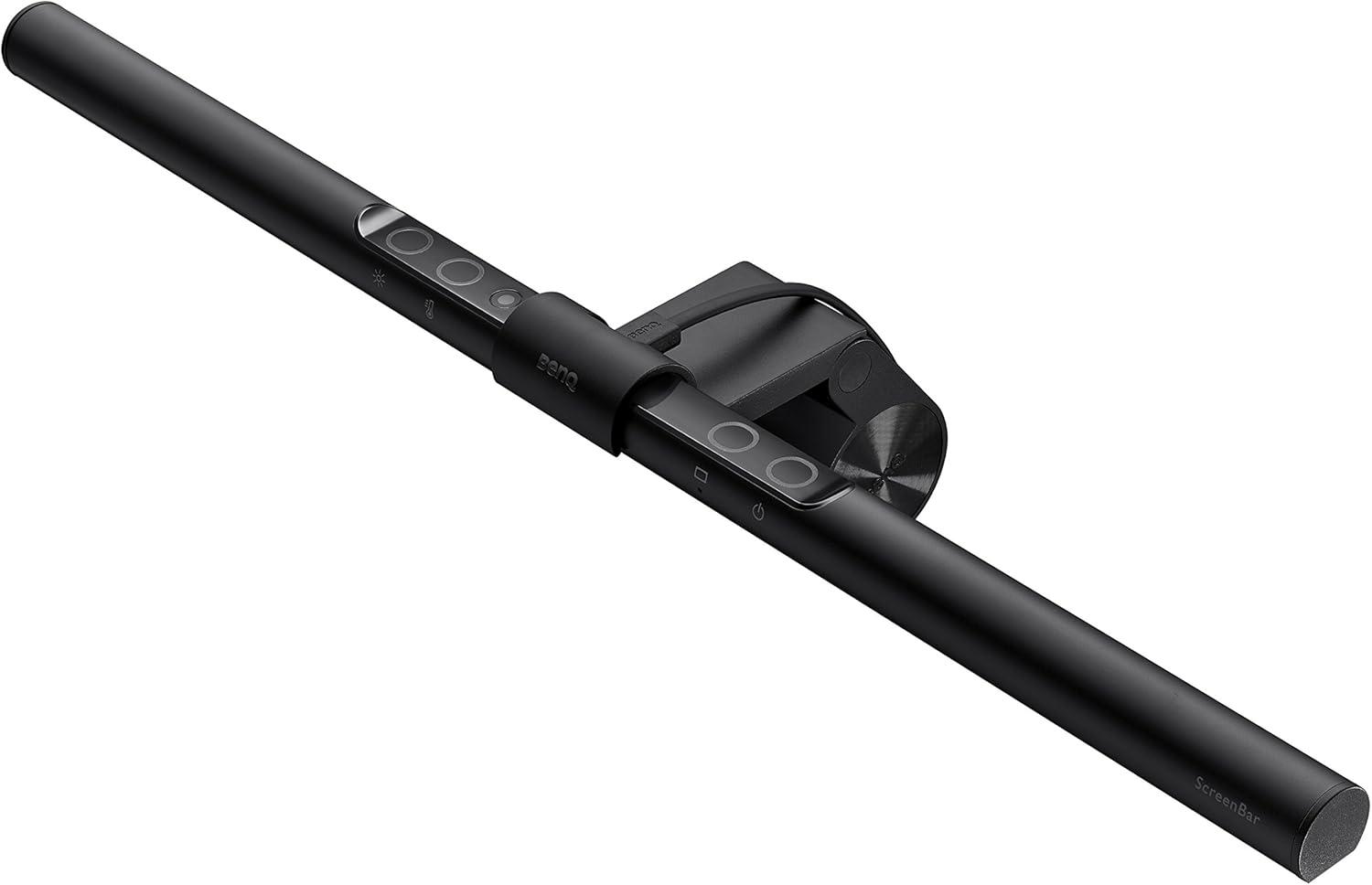 BenQ ScreenBar e-Reading LED Task Lamp with Auto-Dimming and Hue Adjustment Features, Matte Black USB Powered Office Lamp (ScreenBar_Black)