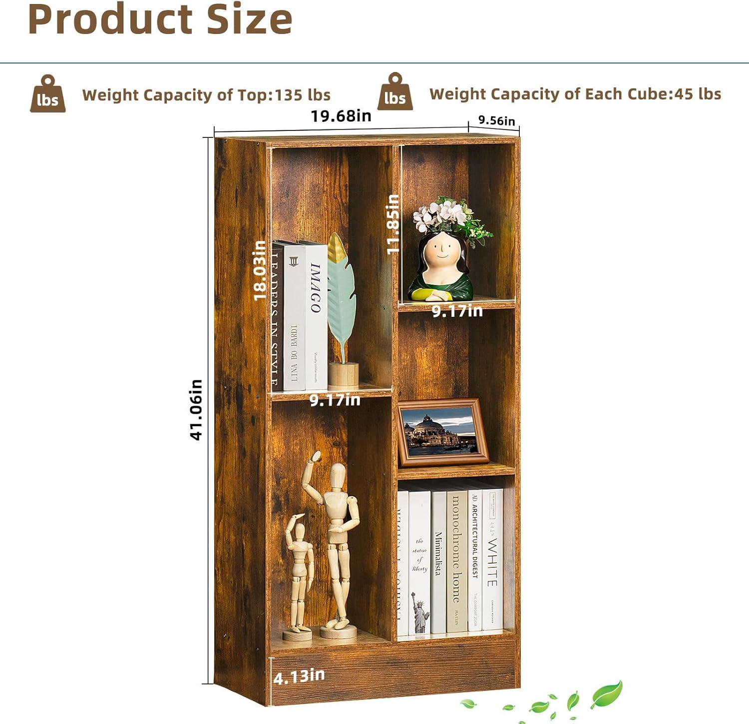 Satiny 7 Cube Bookshelf 3-Tier Bookcase with Legs, Mint-Green Kids Book Shelf Cute Storage Organizer, Toy Shelves Bookshelves,Wood Display Bookcases