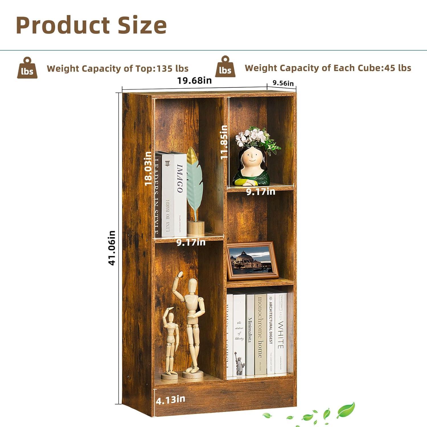 Satiny 7 Cube Bookshelf 3-Tier Bookcase with Legs, Mint-Green Kids Book Shelf Cute Storage Organizer, Toy Shelves Bookshelves,Wood Display Bookcases