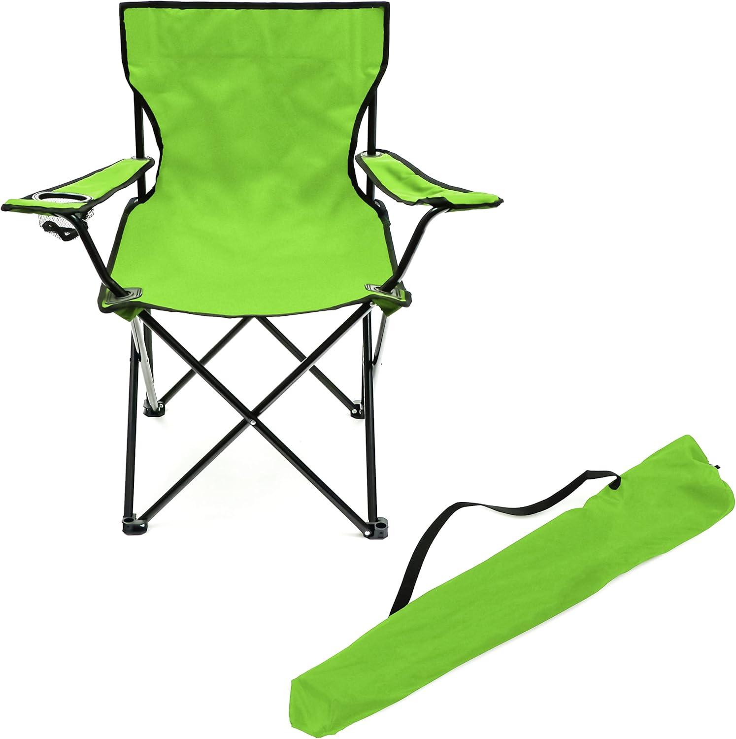 Trademark Innovations Portable Folding Camping Outdoor Beach Chair (Lime)