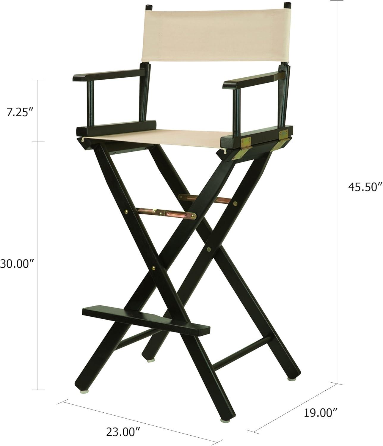 Casual Home 230-02-021-12 30 in. Directors Chair Black Frame with Natural & Wheat Canvas
