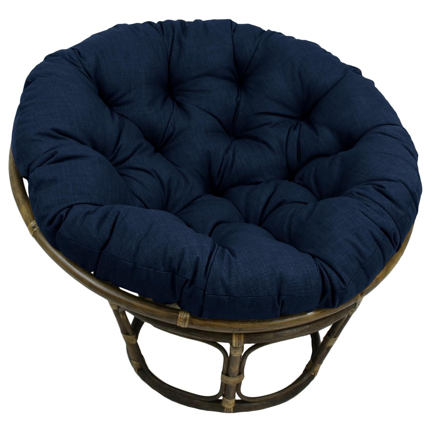 Navy Blue Polyester Tufted Papasan Chair Cushion, 44-inch