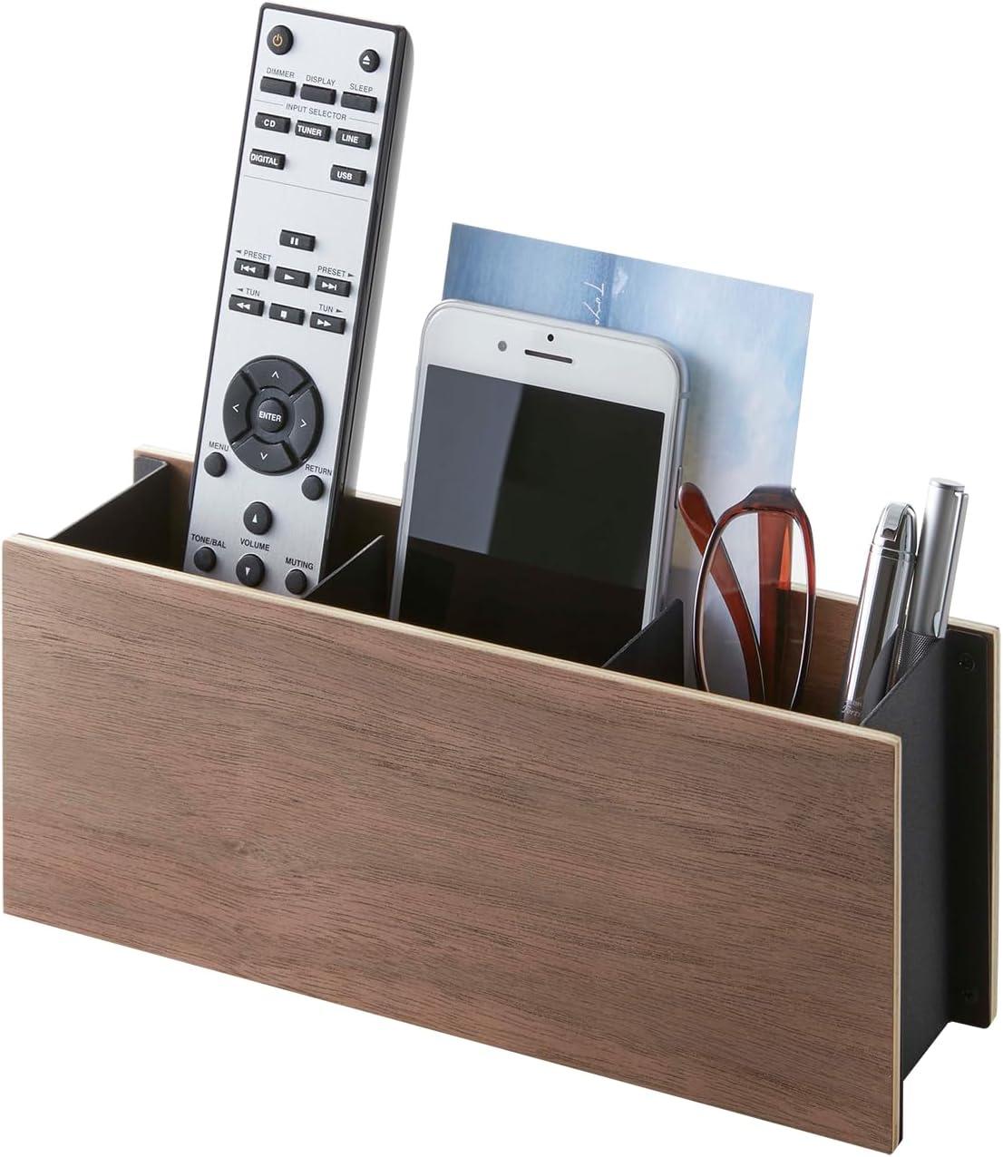 Yamazaki Home Yamazaki Home Desk Organizer - Tv Remote Control And Pen Holder, Steel + Wood