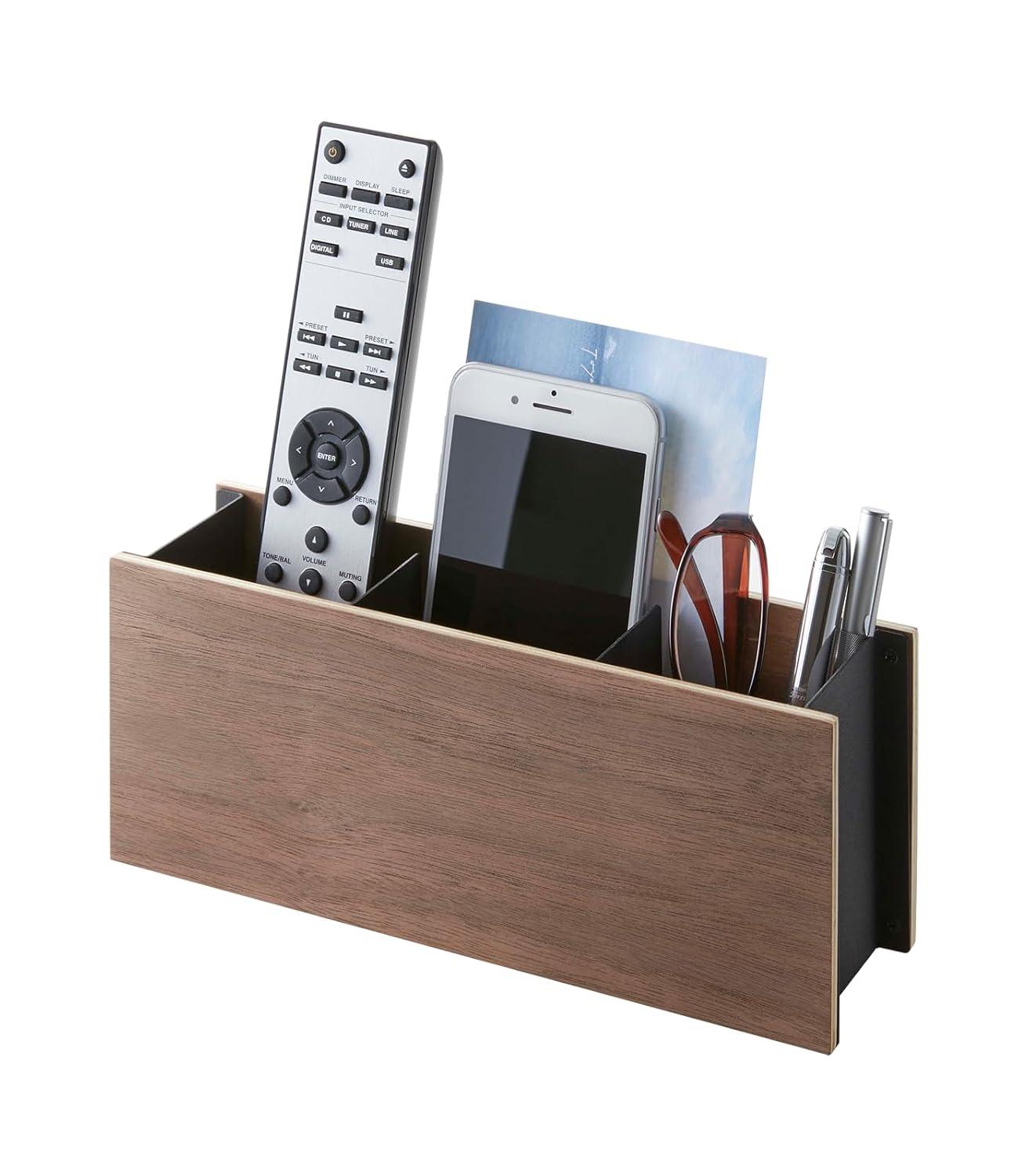 Yamazaki Home Yamazaki Home Desk Organizer - Tv Remote Control And Pen Holder, Steel + Wood