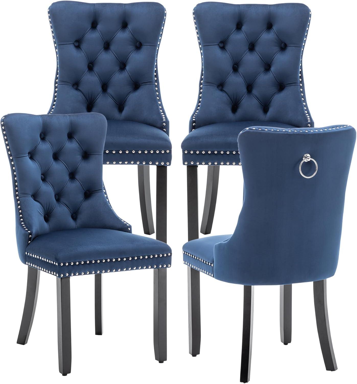 Rosdorf Park Velvet Kitchen Upholstered Dining Chair (Set of 4)