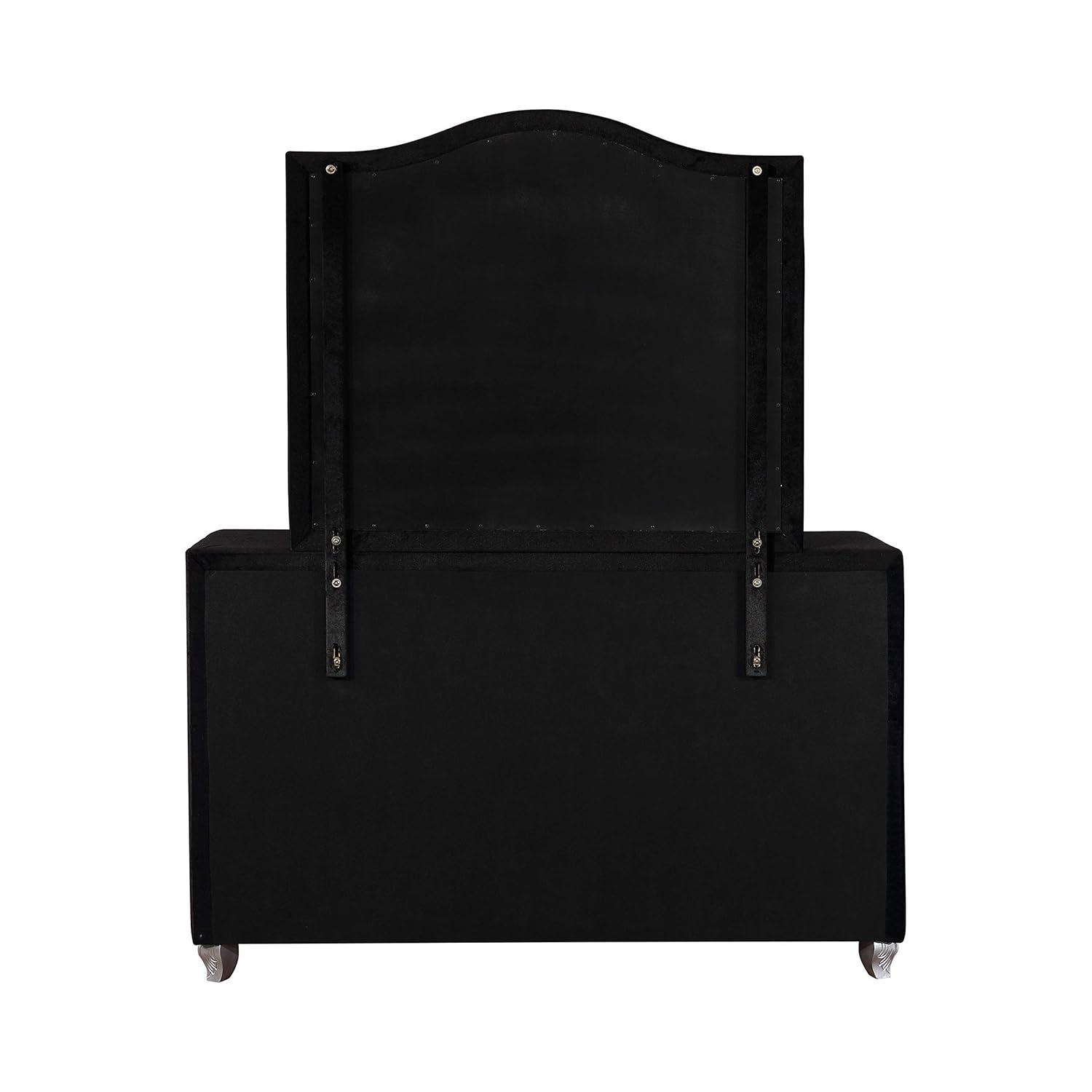 Deanna Button Tufted Dresser Mirror Black