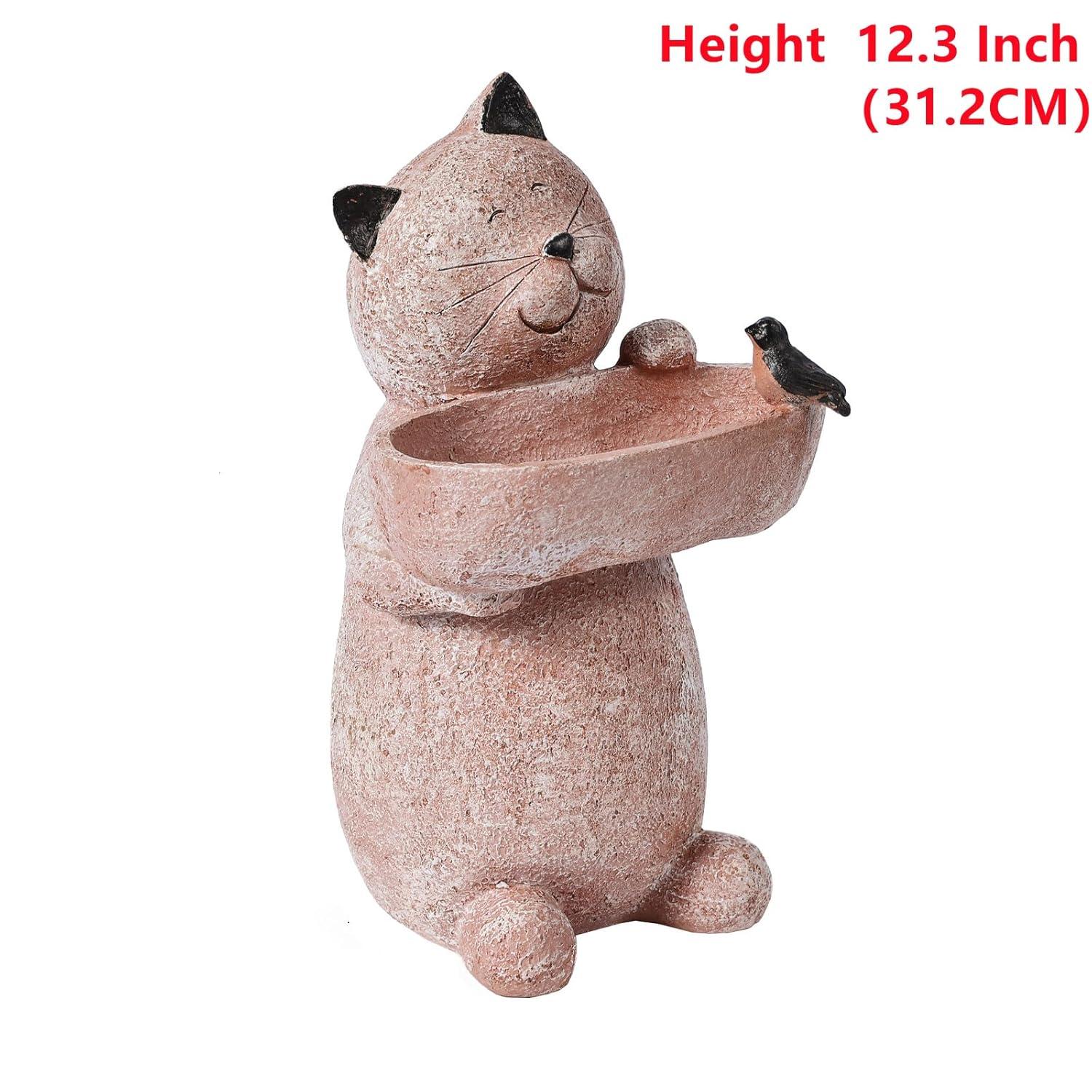 Trinx Cat Garden Statue Outdoor Decor Sculptures 12.3 Inch Height Figurine Gardening Lawn Ornament Gifts