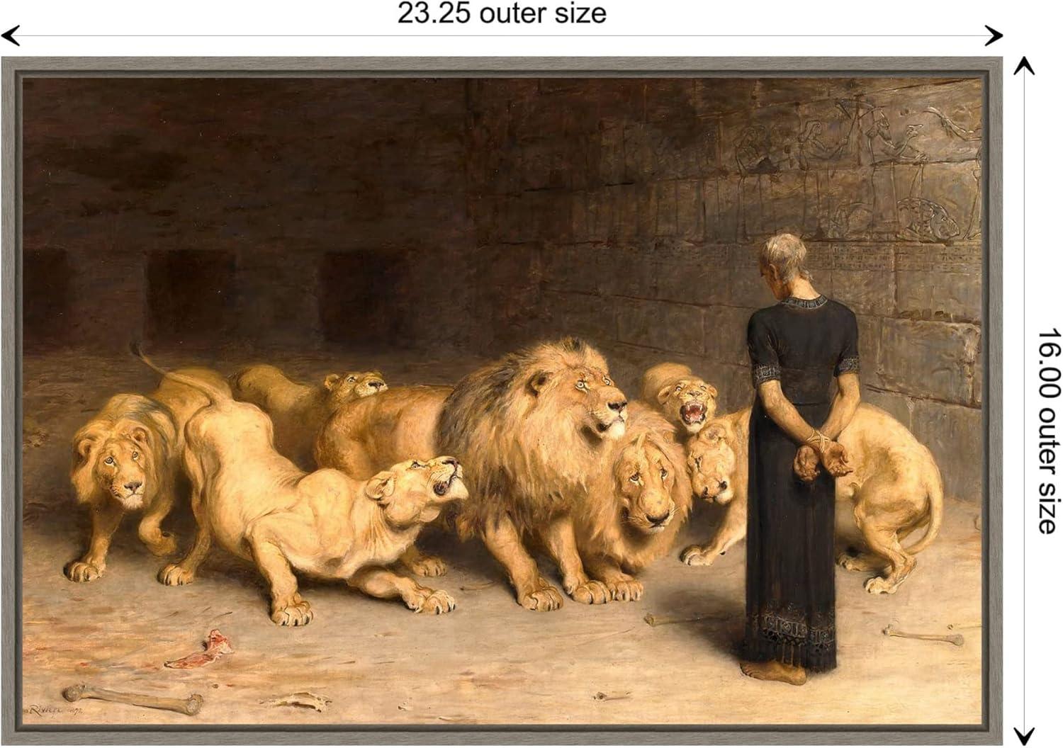 Amanti Art Daniel in the Lions Den 1872 by Briton Riviere Framed Canvas Wall Art