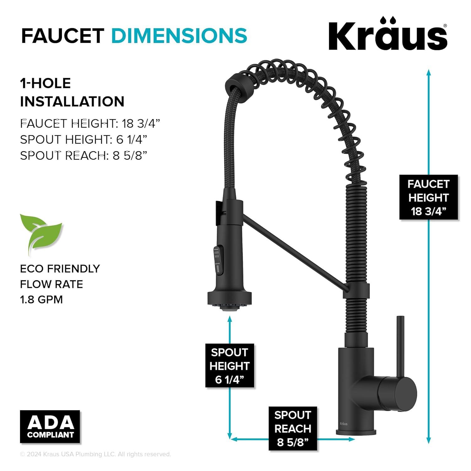 KRAUS Bolden 2 Handle Pot Filler Faucet With Retractable Arm, Wall Mount Kitchen Faucet, Pot Filler For Over Stove