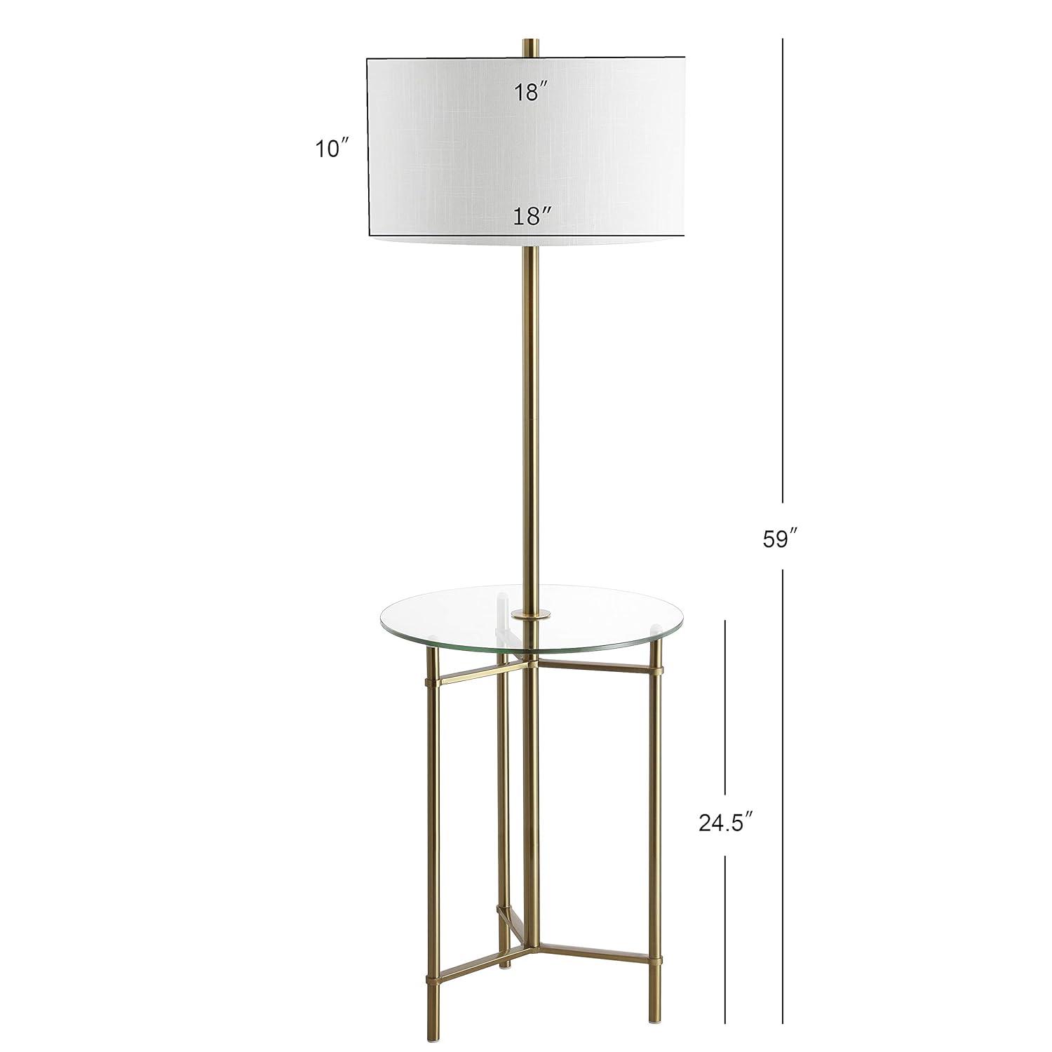 Jonathan Y Charles Metal/Glass Led Side Table And Floor Lamp