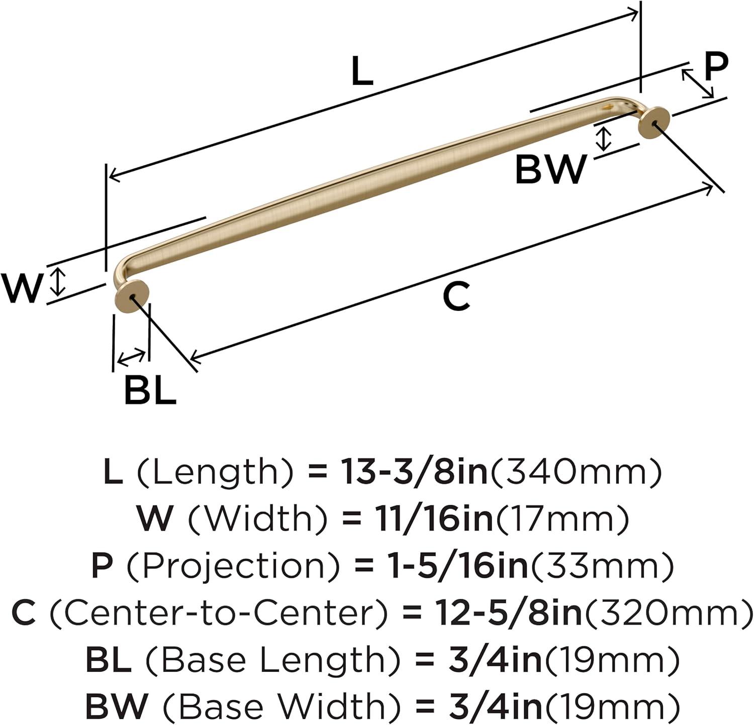 Golden Champagne 12-5/8 inch Polished Bronze Bar Pull