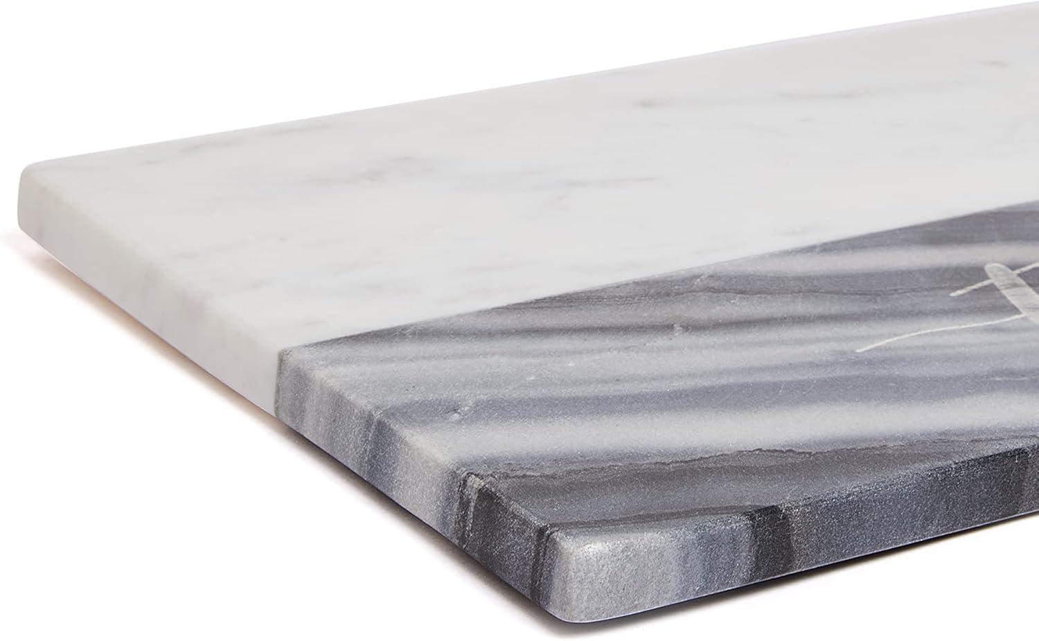 Thankful Gray and White Marble Rectangular Pastry Board