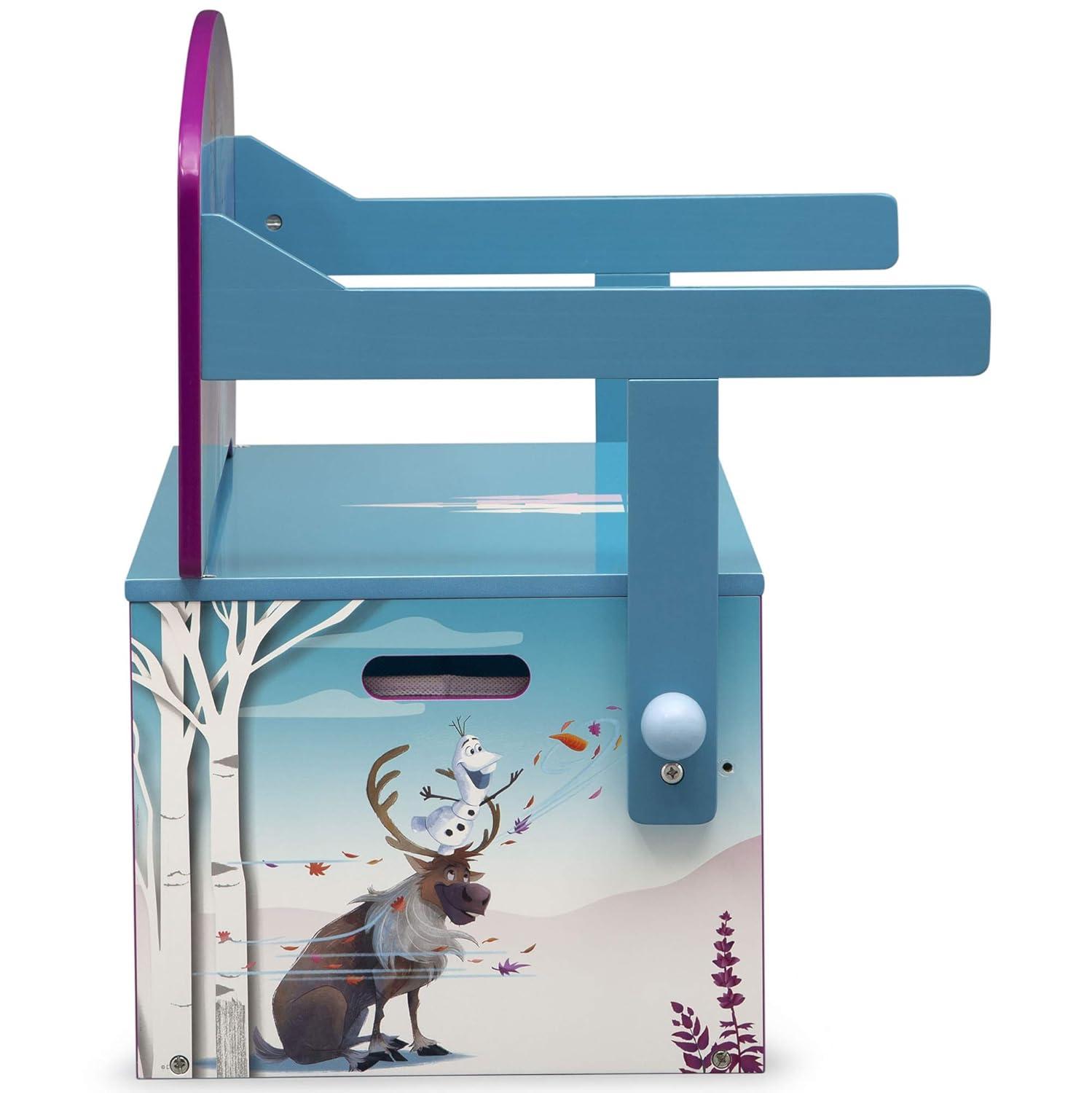 Disney Frozen 2-in-1 Activity Bench and Desk by Delta Children - Greenguard Gold Certified, Blue/Purple