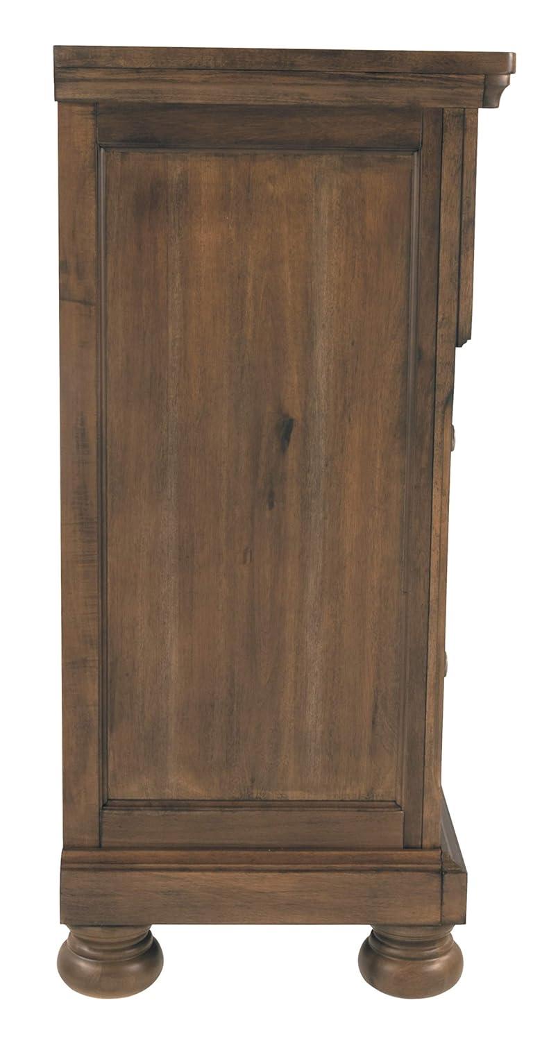 Ashley Furniture Flynnter 7 Drawer Dresser in Medium Brown