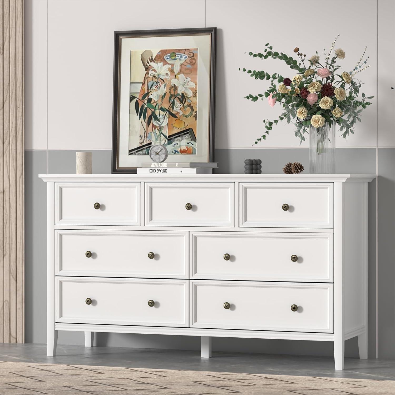 Decopom Modern 7 Drawers Dresser 7 Drawers Cabinet