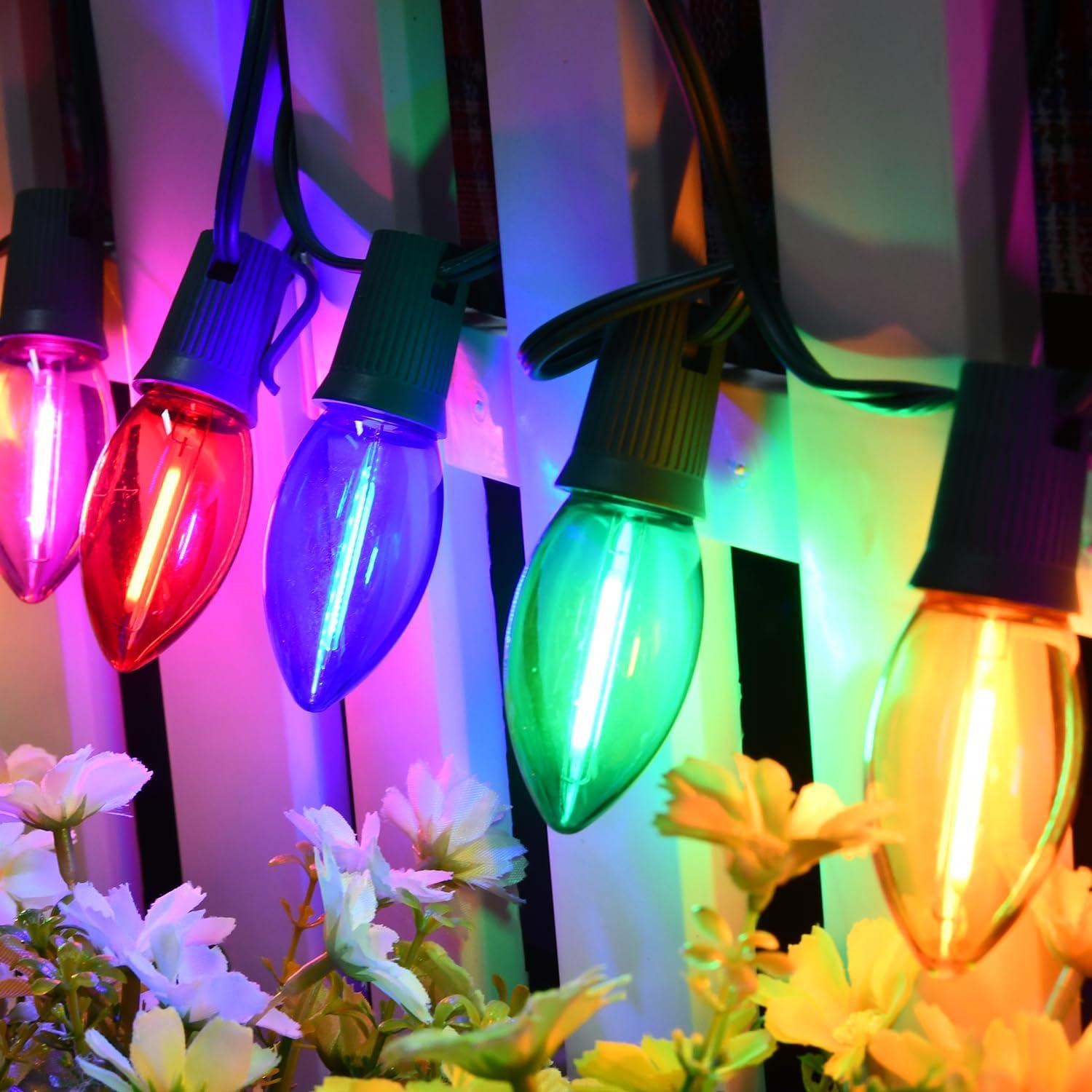 Celebrations Outdoor Light Set 25 Lights Multi-Colored Ceramic Ul Listed