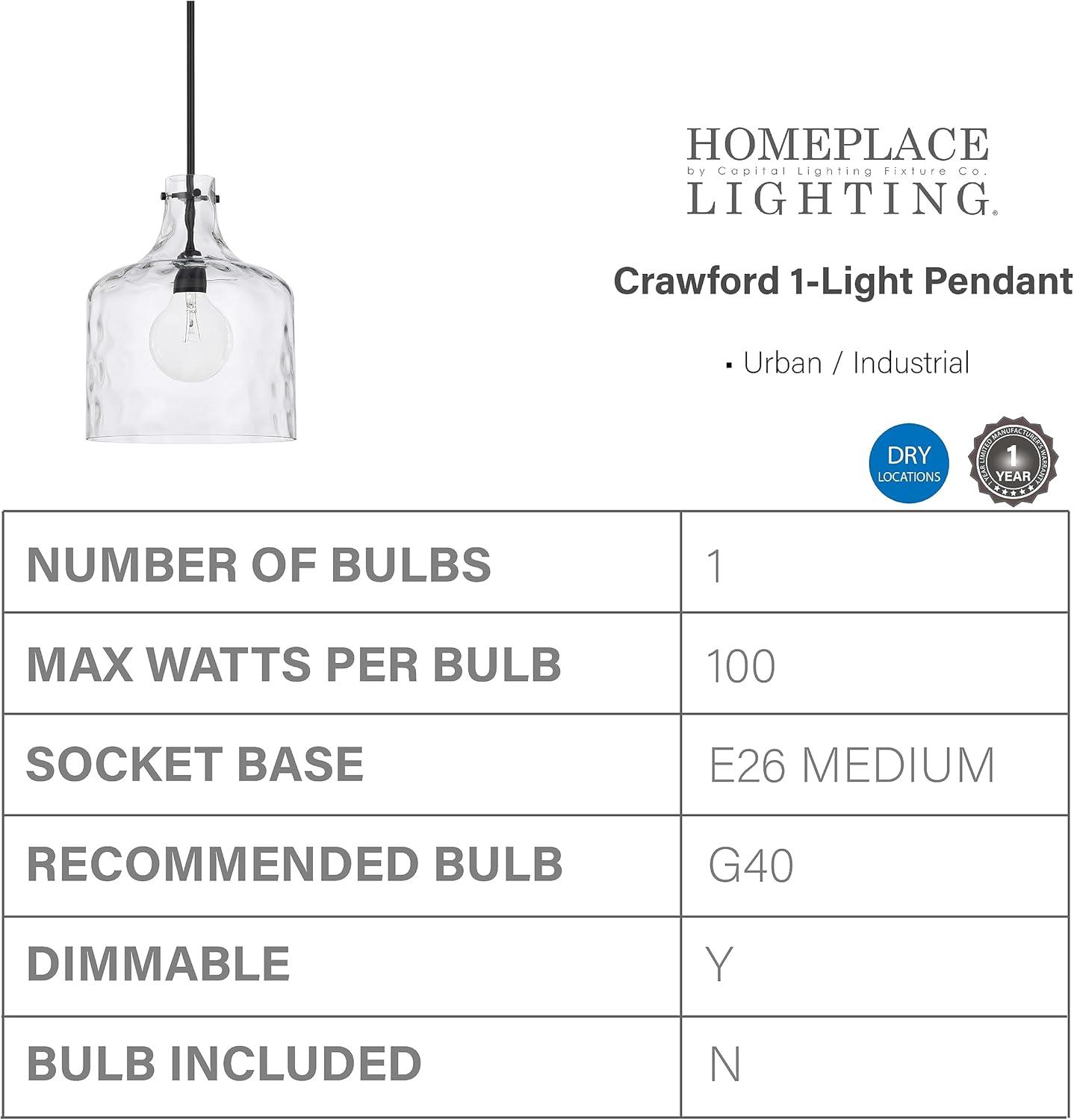 Capital Lighting 325717 1 Light 15" Tall Pendant - Black