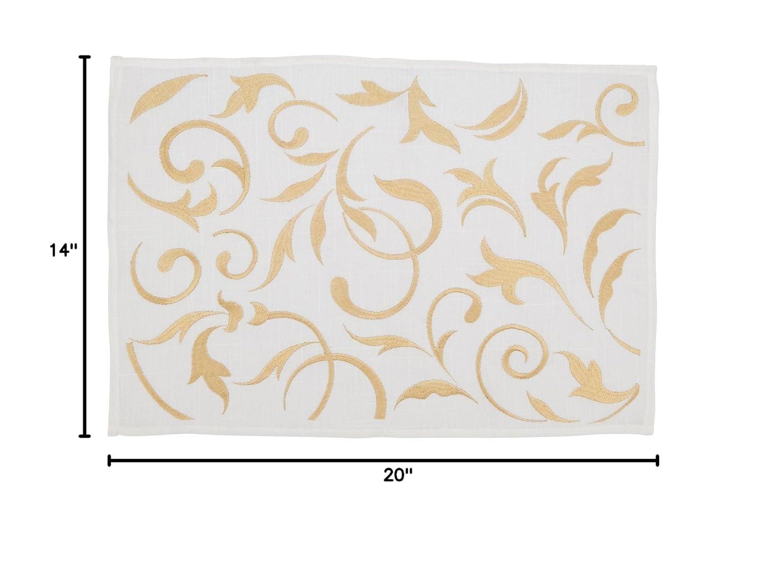 Saro Zensi Collection Polyester No Pattern Rectangle Placemat (Set of 4)