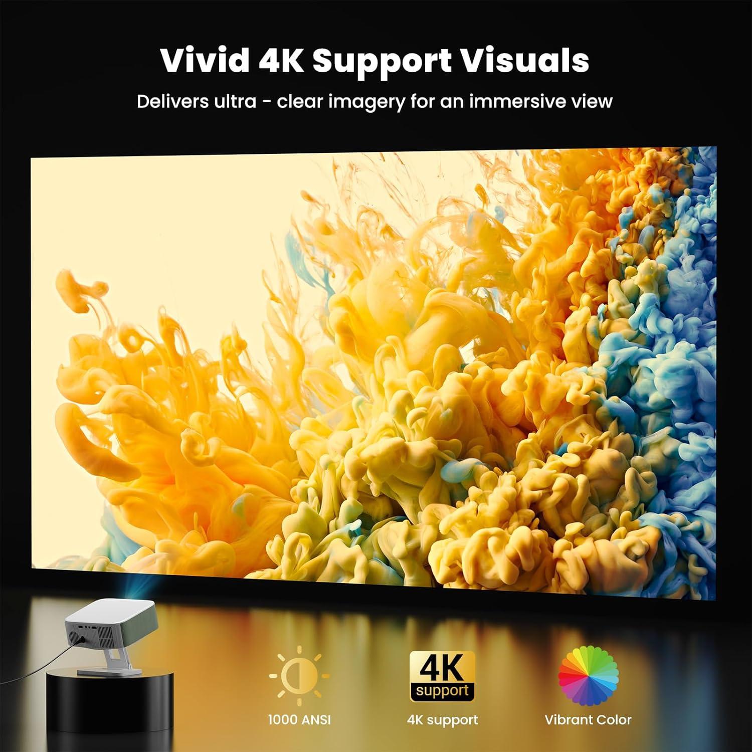 BEACHWATER POOL & SPA, LLC Outdoor Projector, Mini Projector For Home Theater, 1080P And 240" Supported Movie Projector 7500 L Portable Home Video Projector Compatible With Smartphone/TV Stick/PS4/PC/Laptop