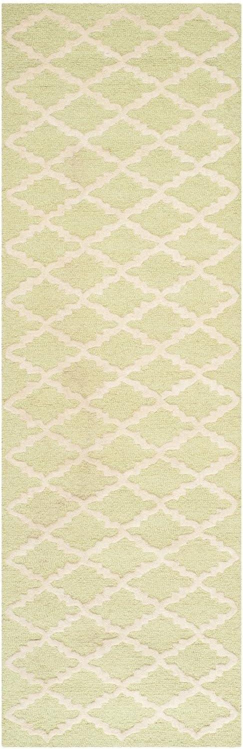 Hand-Tufted Elegance Wool Rug in Light Green/Ivory, 4' x 6'