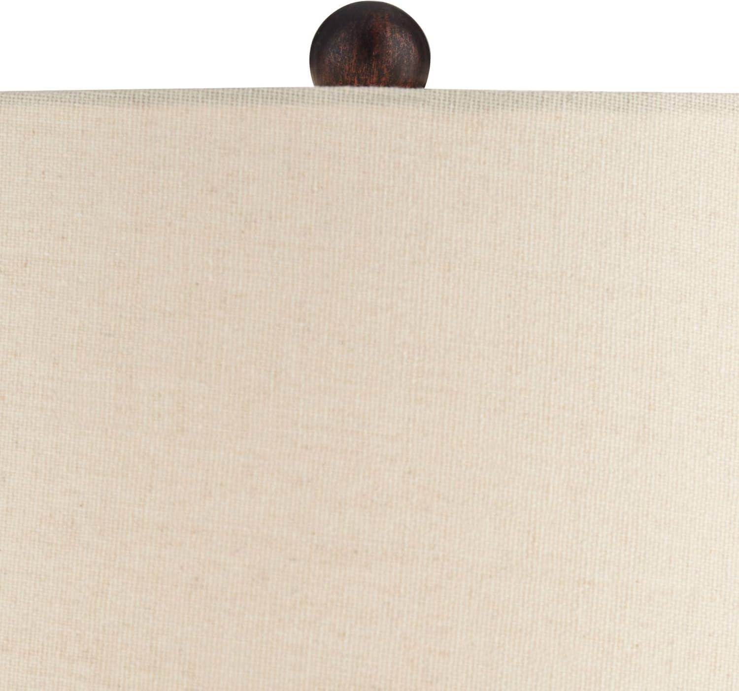 Franklin Iron Works Murphy Rustic Industrial Accent Table Lamp Miner Lantern 23" High Red Bronze Oatmeal Fabric Shade for Bedroom Living Room Office