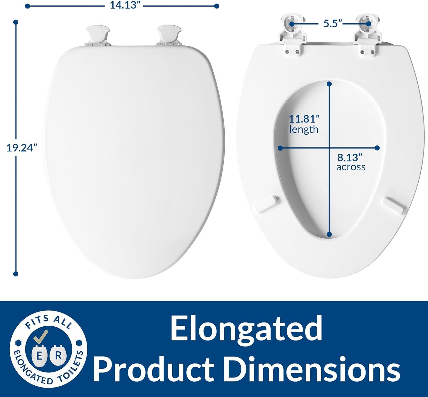 Church 585EC Lift-Off Wood Elongated Toilet Seat, Available in Various Colors