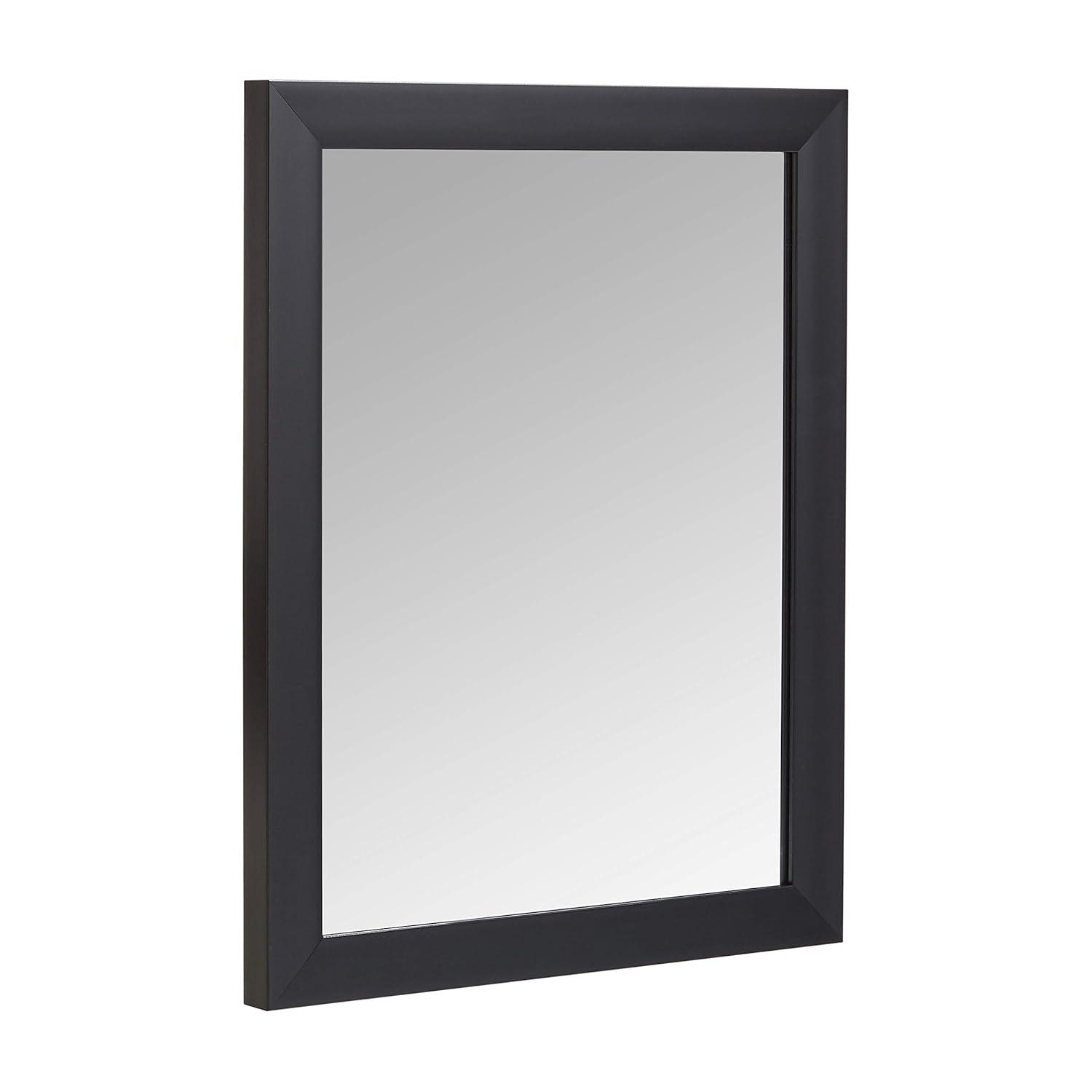Amazon Basics Rectangular Wall Mount Mirror 16" x 20" - Standard Trim, Black