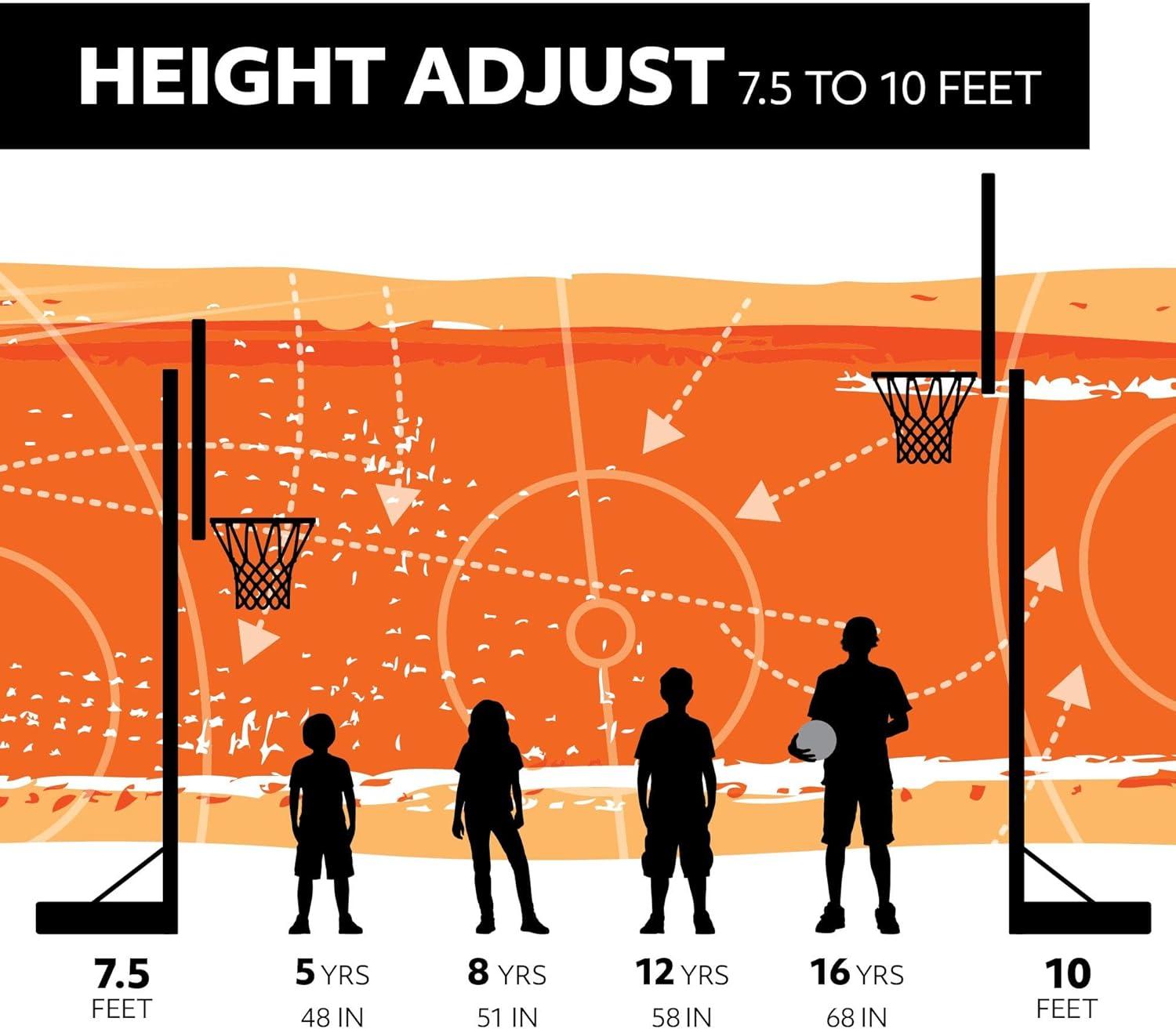 Lifetime Lifetime Height Adjustable Bolt Down Basketball Hoop (54" Tempered Glass Backboard)