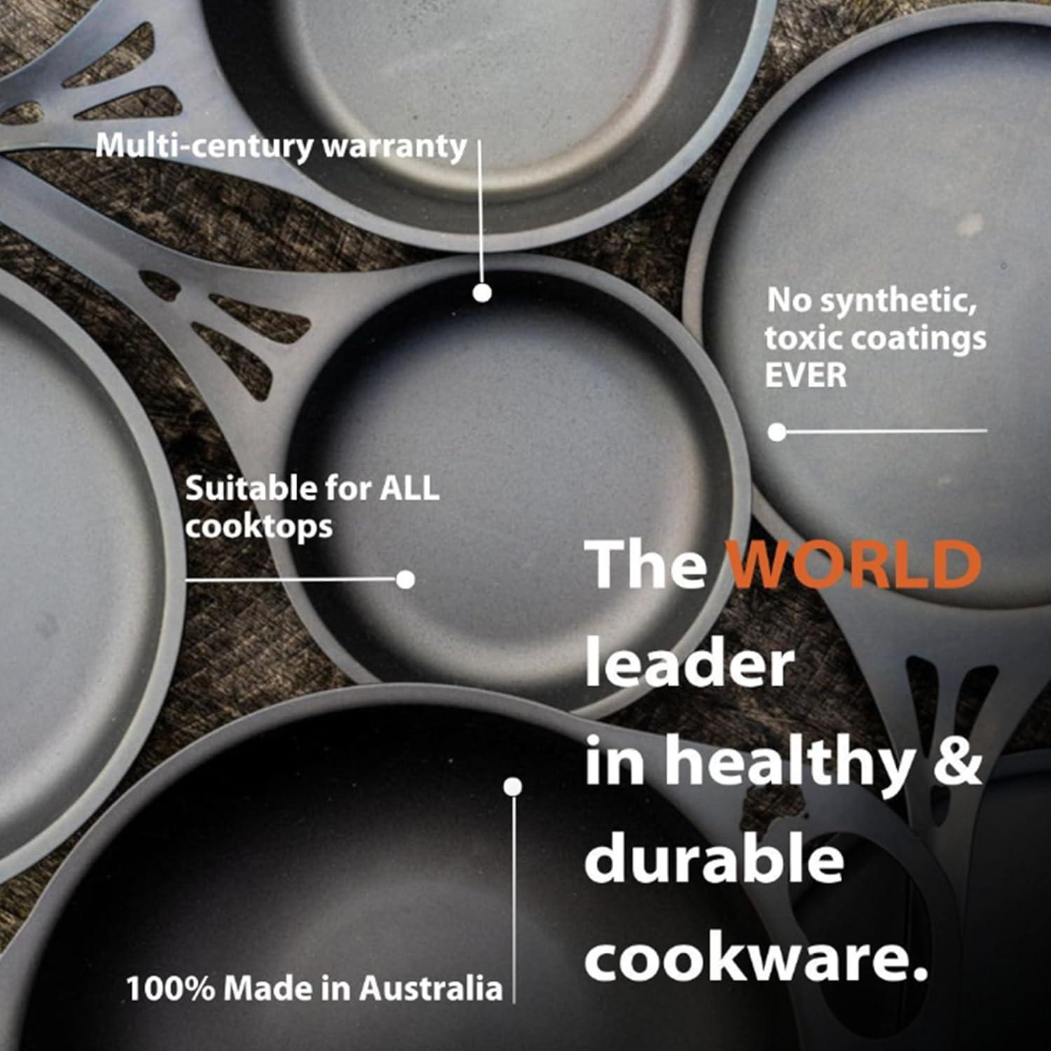 Solidteknics AUS-ION 9.5 Inch Oven-to-Table Skillet, Lightweight, Seamless Cooking Experience for Frying, Baking, and Grilling, Cast Iron Performance