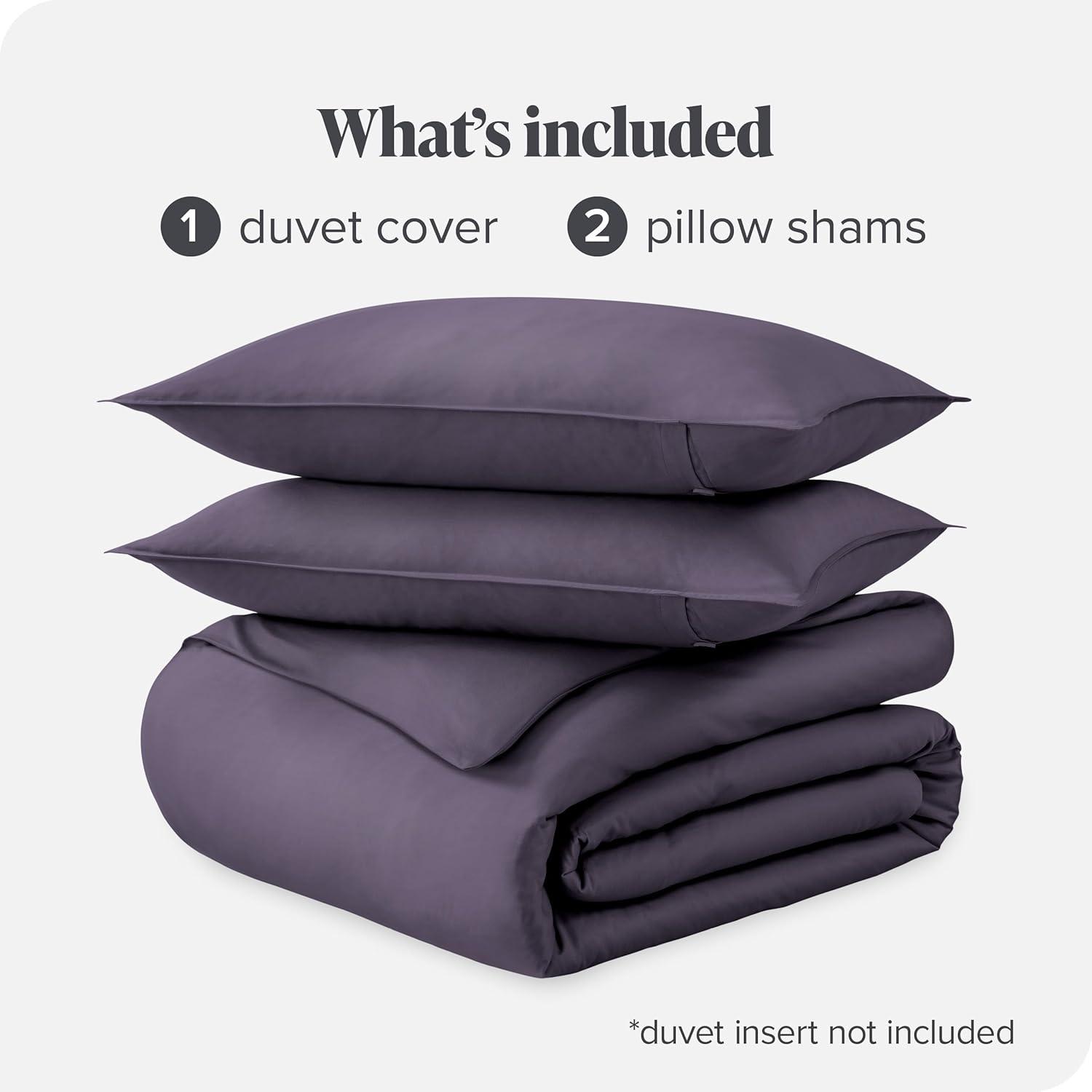 400 Thread Count Organic Cotton Sateen Duvet Cover and Sham Set by Bare Home