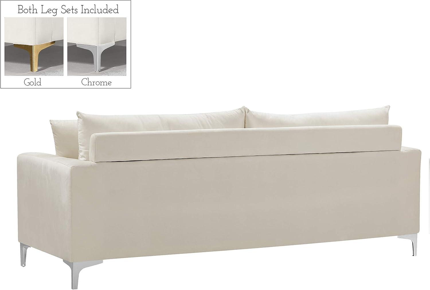 Meridian Furniture Naomi Cream Velvet Sofa