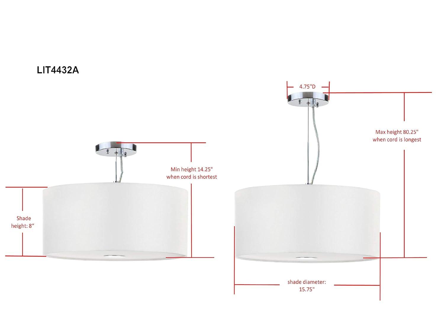 Molly Pendant - LIT4432 - Chrome - Safavieh